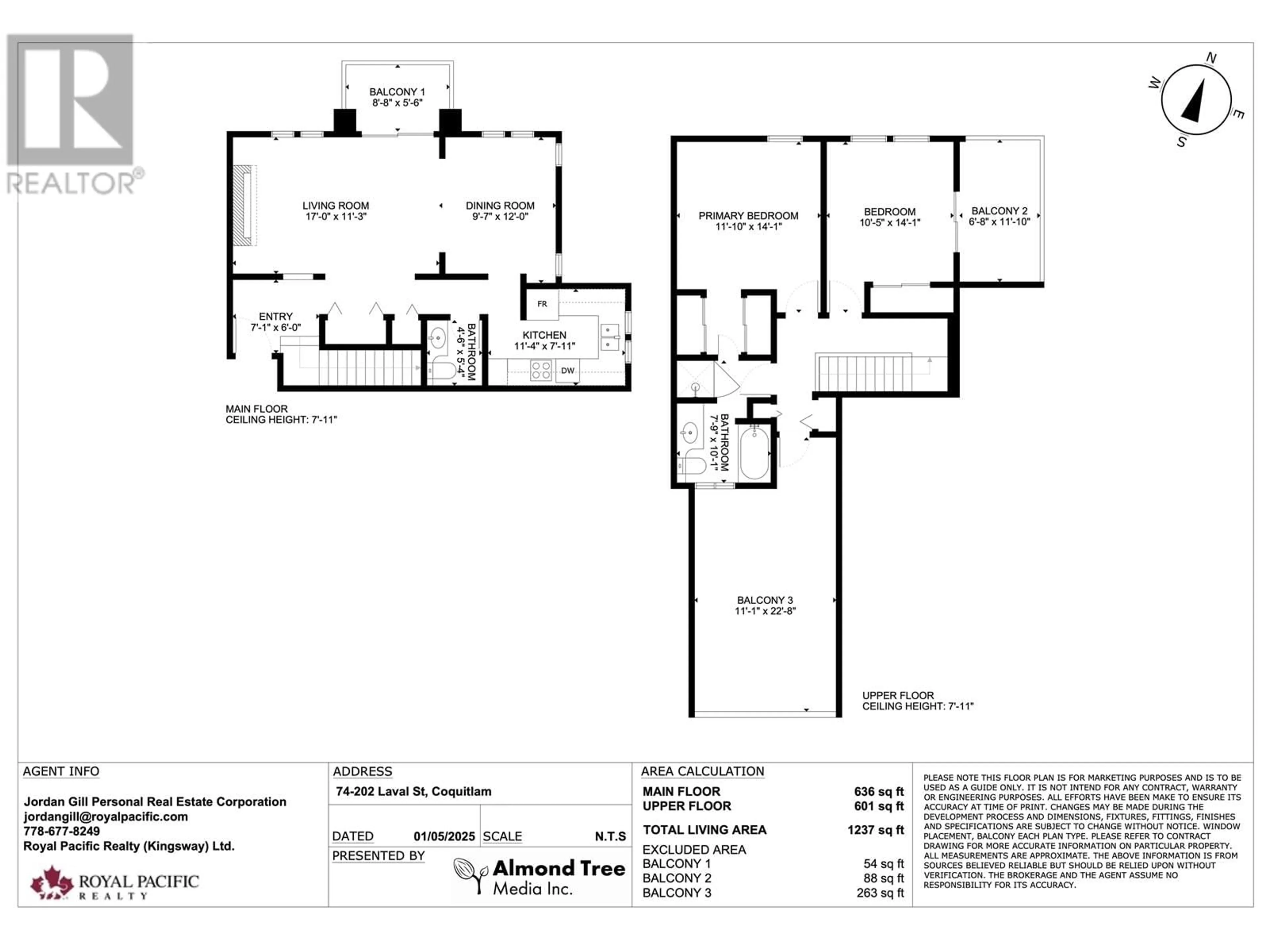 Floor plan for 74 - 202 LAVAL STREET, Coquitlam British Columbia V3K6X6