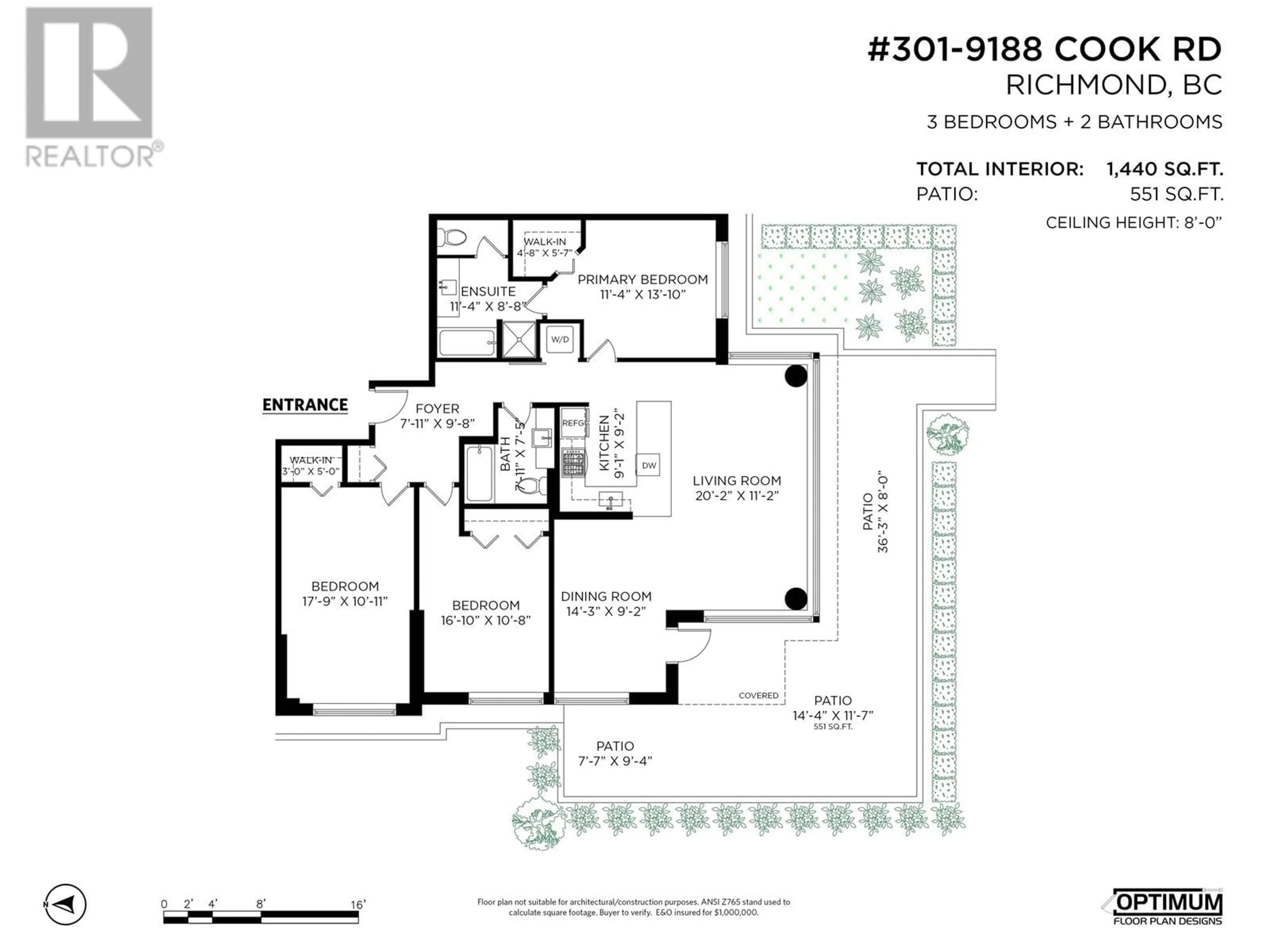 Floor plan for 301 - 9188 COOK ROAD, Richmond British Columbia V6Y4M1