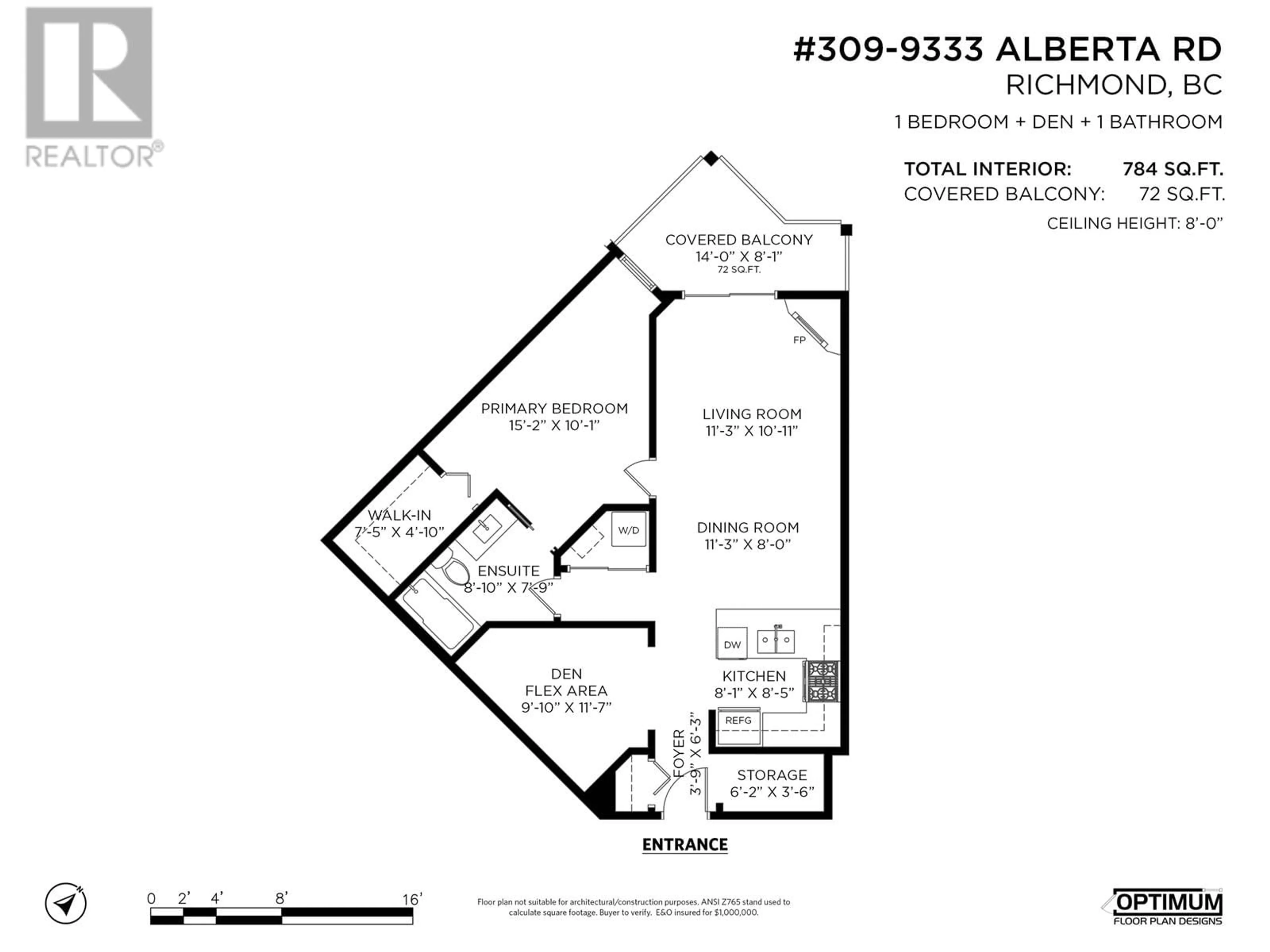 Floor plan for 309 - 9333 ALBERTA ROAD, Richmond British Columbia V6Y4E4