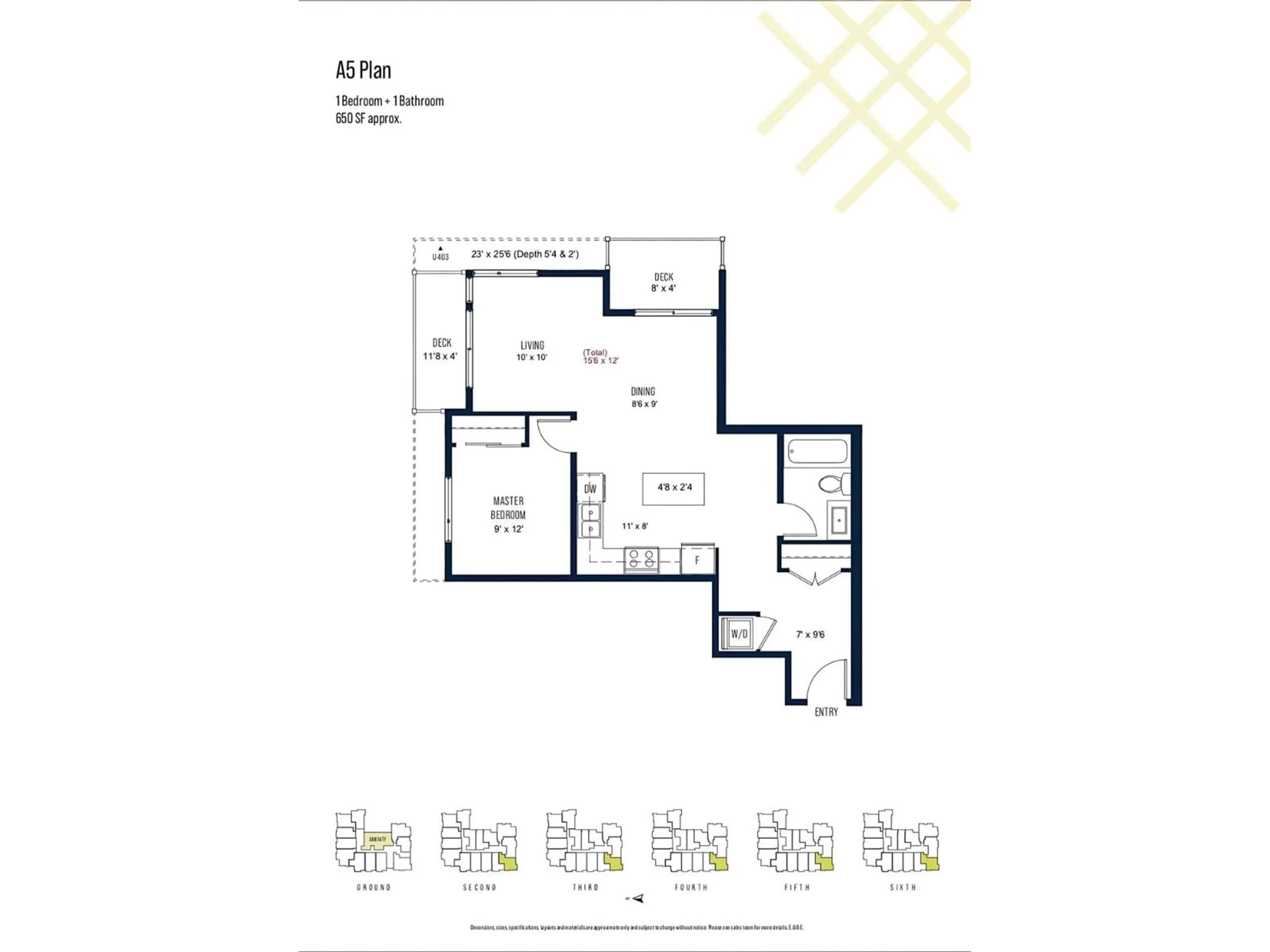 Floor plan for 504 - 10778 138, Surrey British Columbia V3T4K8