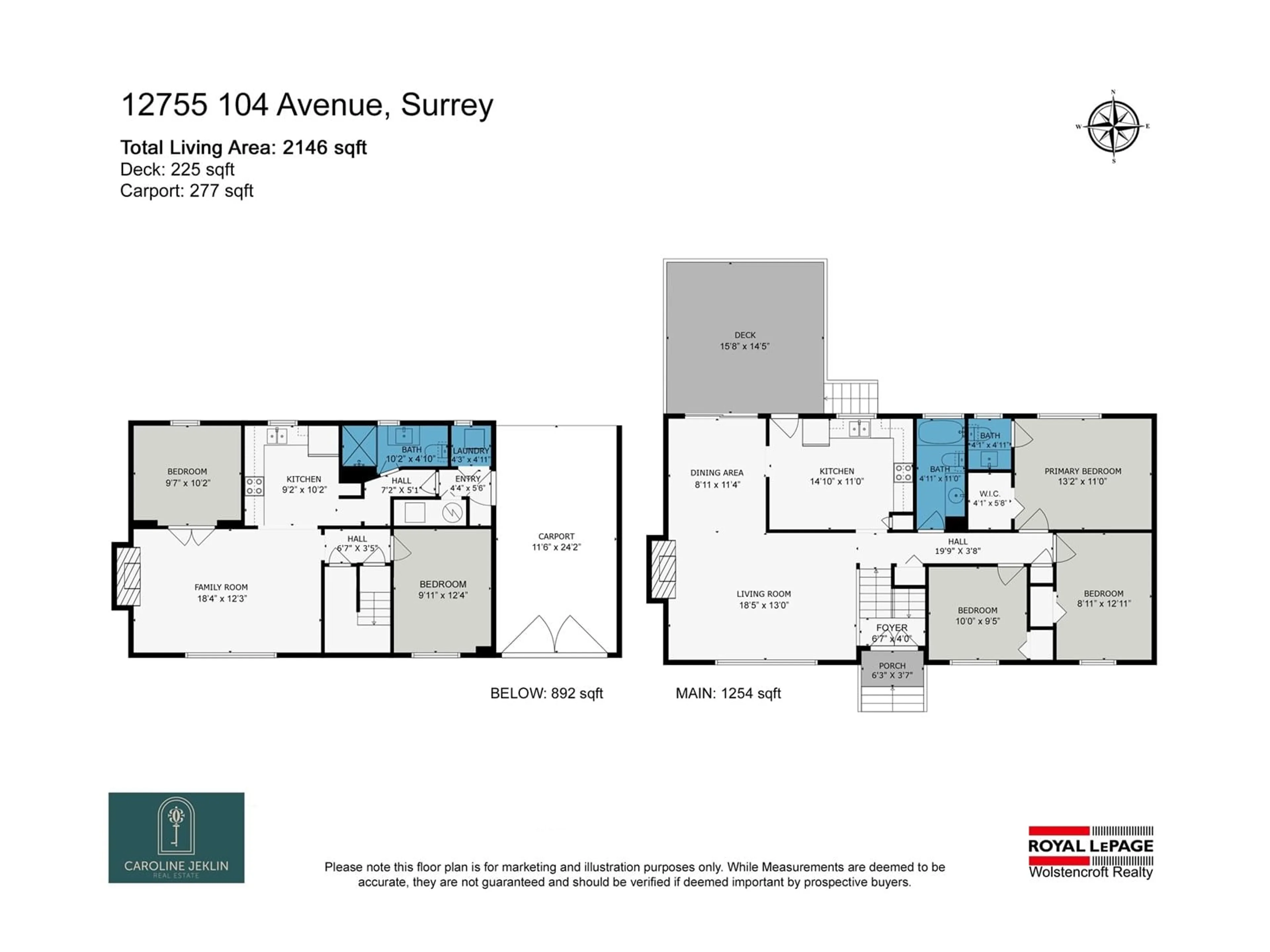 Floor plan for 12755 104, Surrey British Columbia V3V6A5