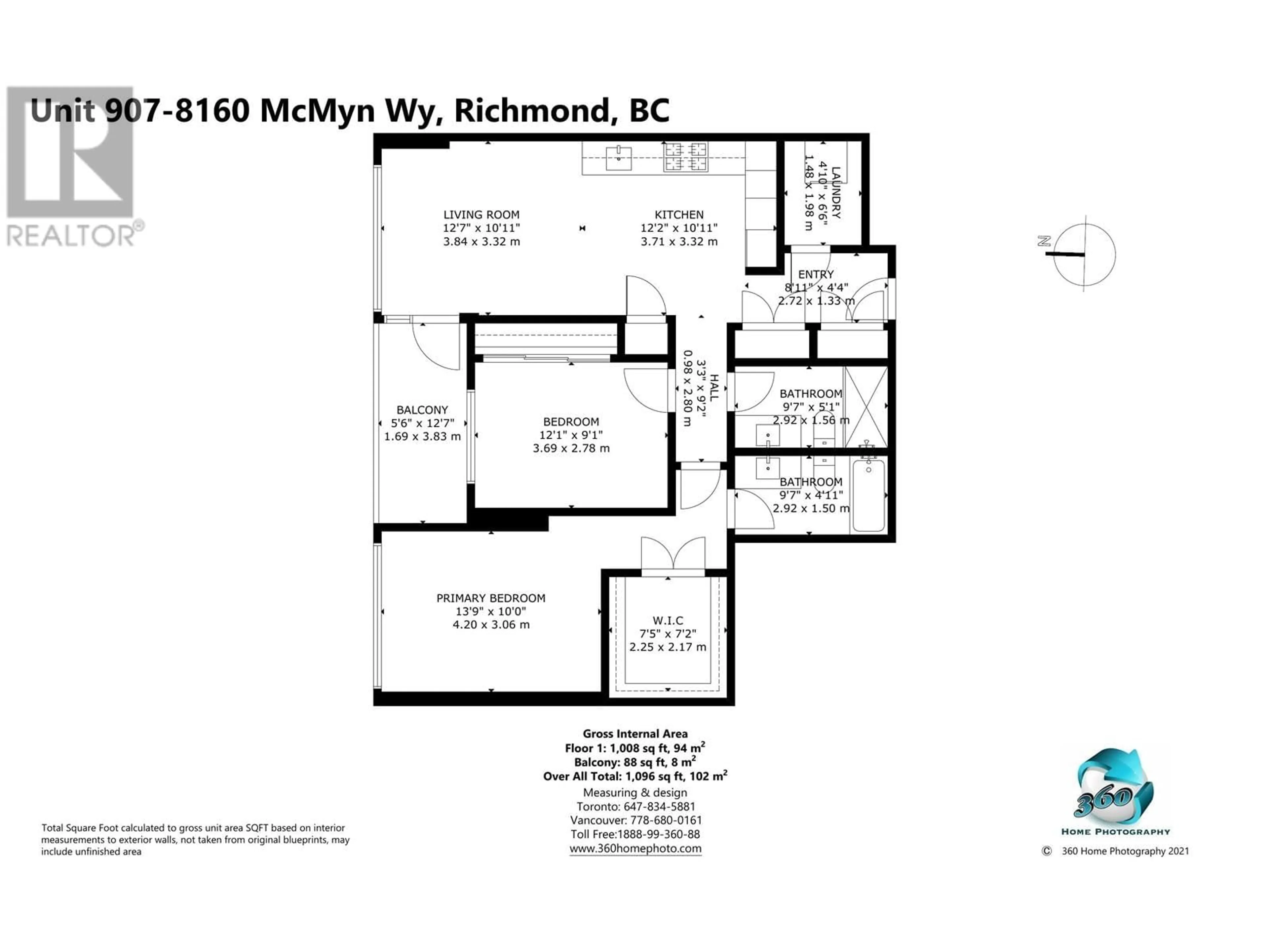 Floor plan for 907 - 8160 MCMYN WAY, Richmond British Columbia V6X0V2