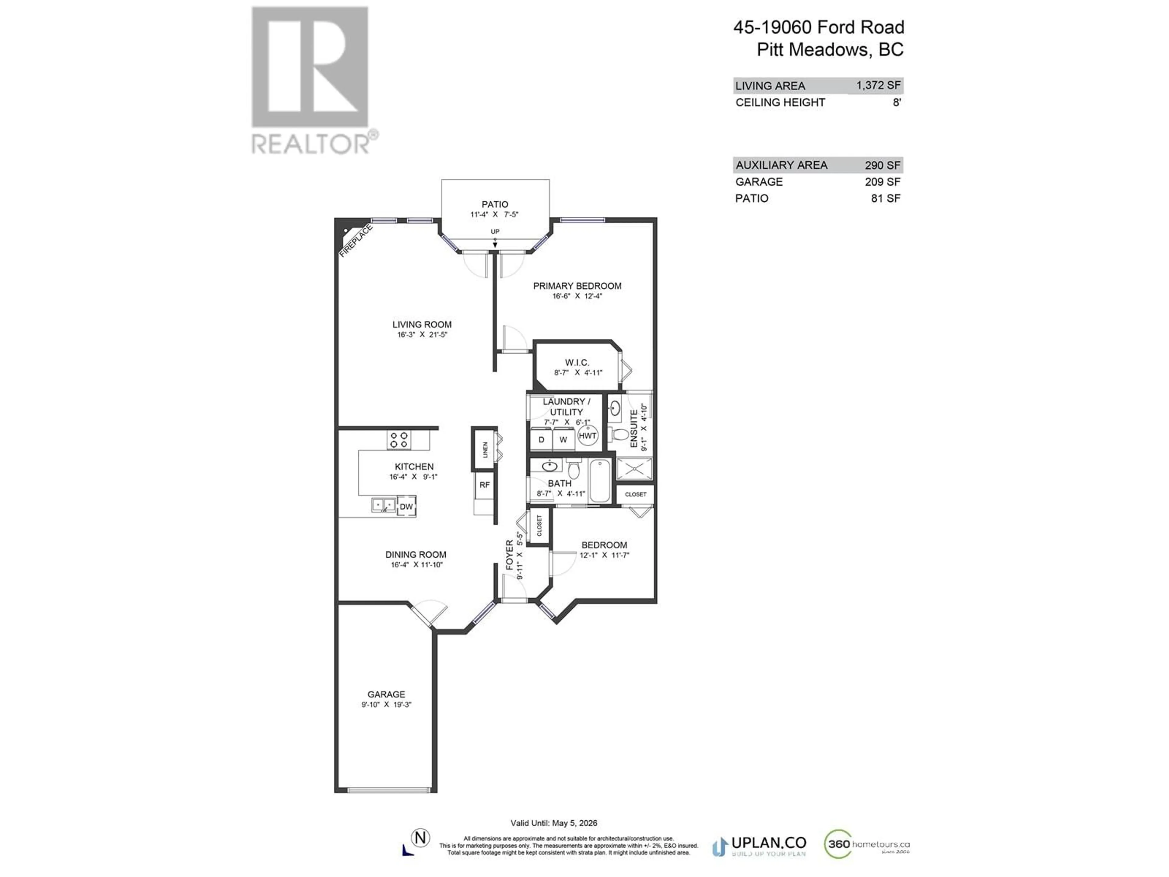 Floor plan for 45 - 19060 FORD ROAD, Pitt Meadows British Columbia V3Y2M2