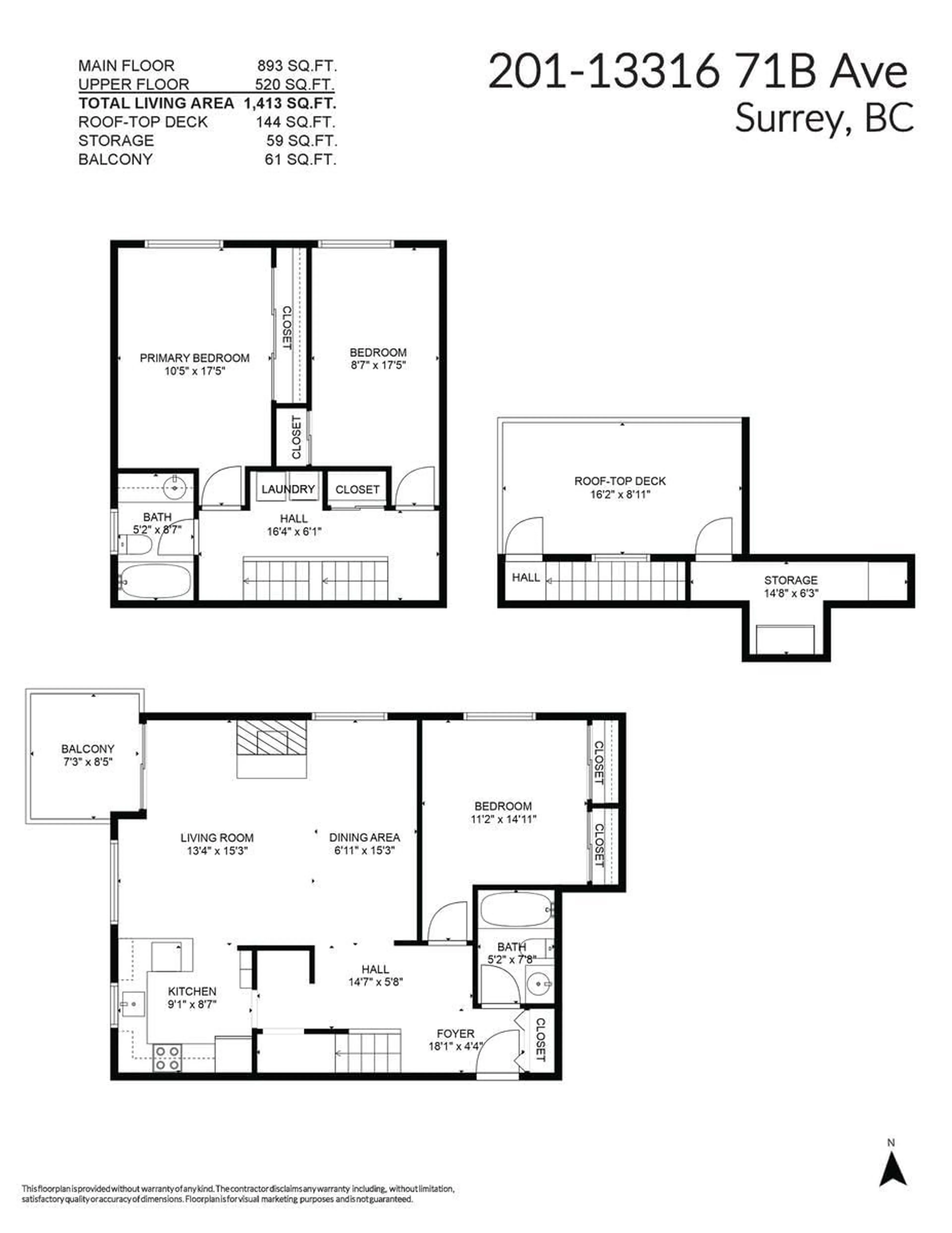 Floor plan for 201 - 13316 71B, Surrey British Columbia V3W7Z4