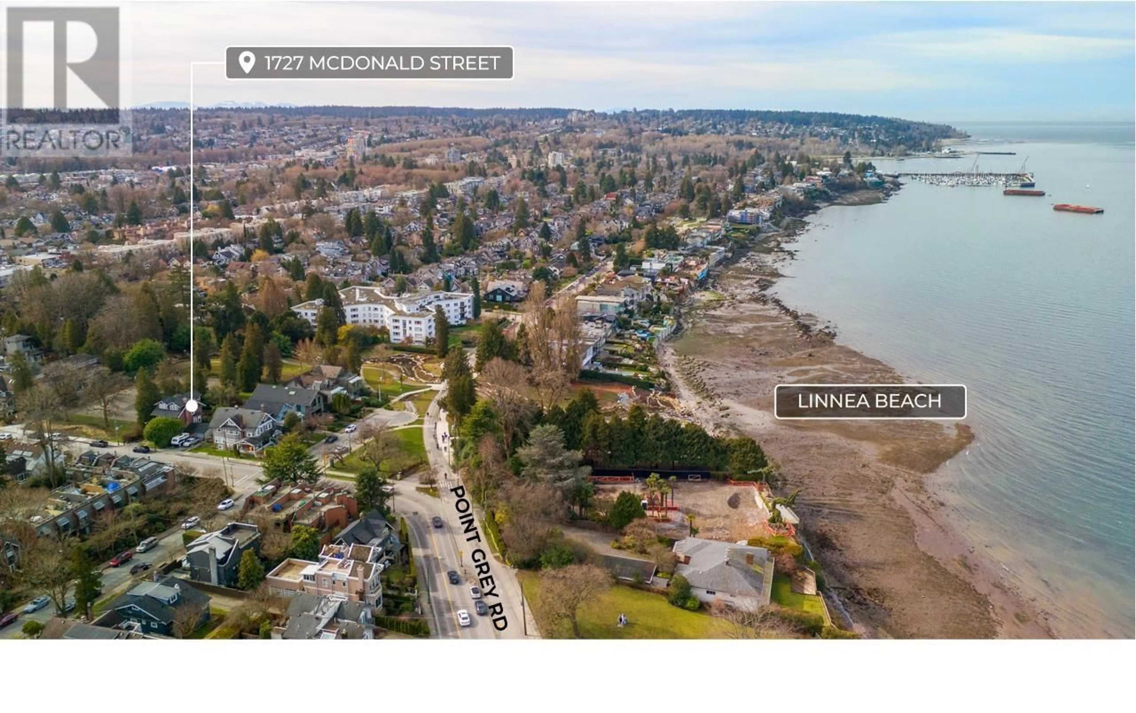 A pic from outside/outdoor area/front of a property/back of a property/a pic from drone, water/lake/river/ocean view for 1727 MACDONALD STREET, Vancouver British Columbia V6K3X7