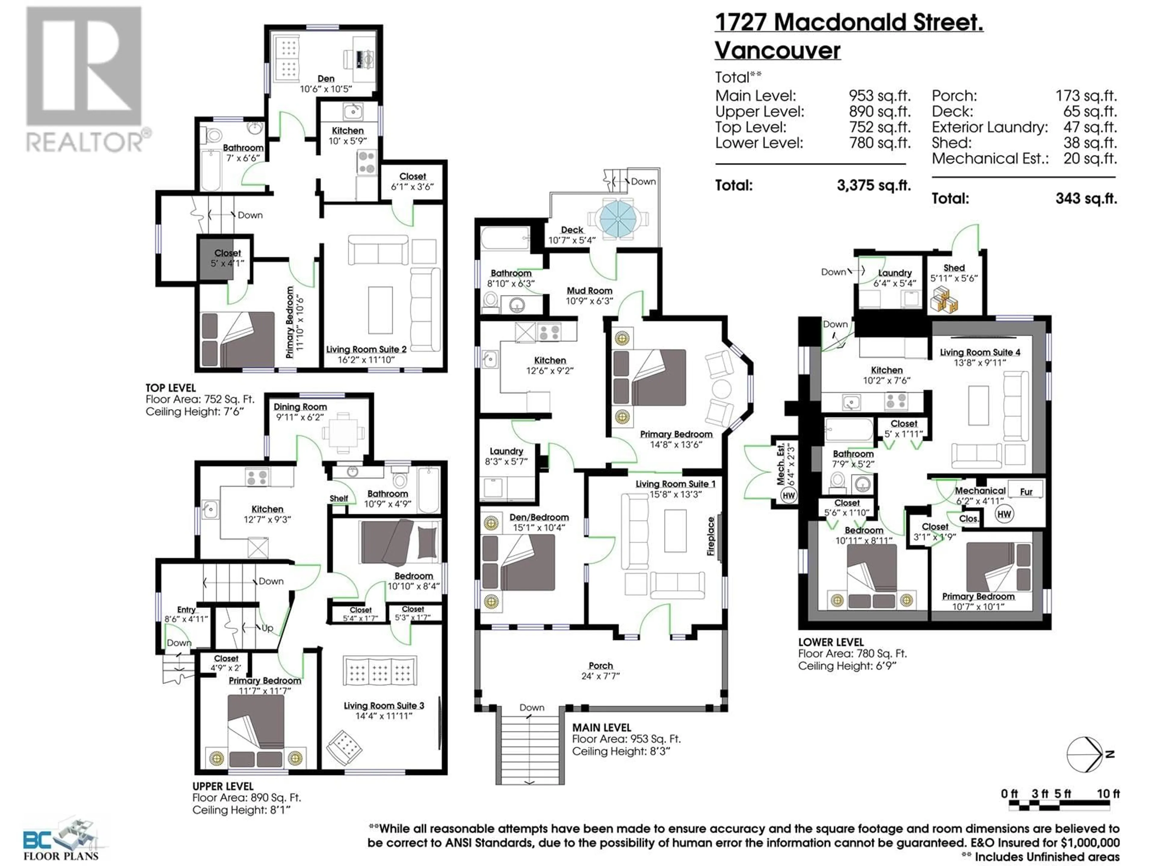 Floor plan for 1727 MACDONALD STREET, Vancouver British Columbia V6K3X7