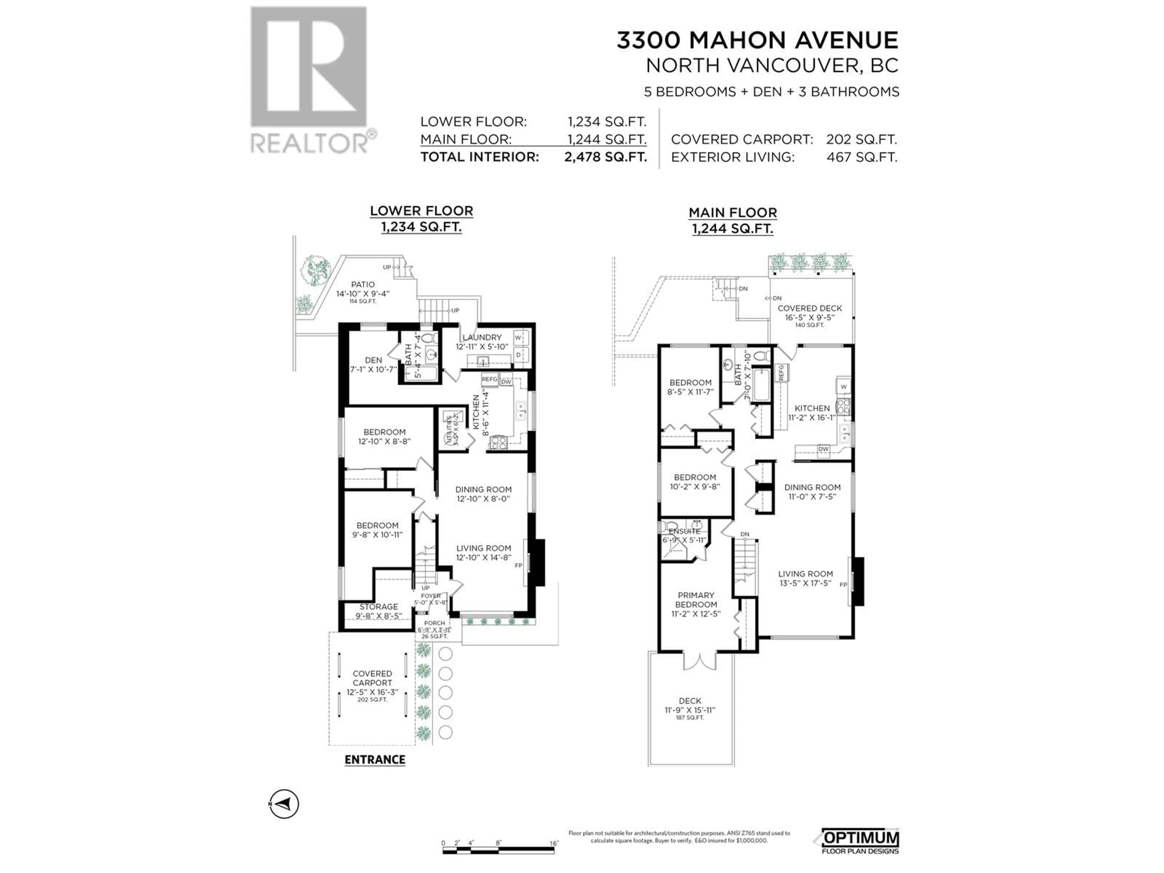 Floor plan for 3300 MAHON AVENUE, North Vancouver British Columbia V7N3T5