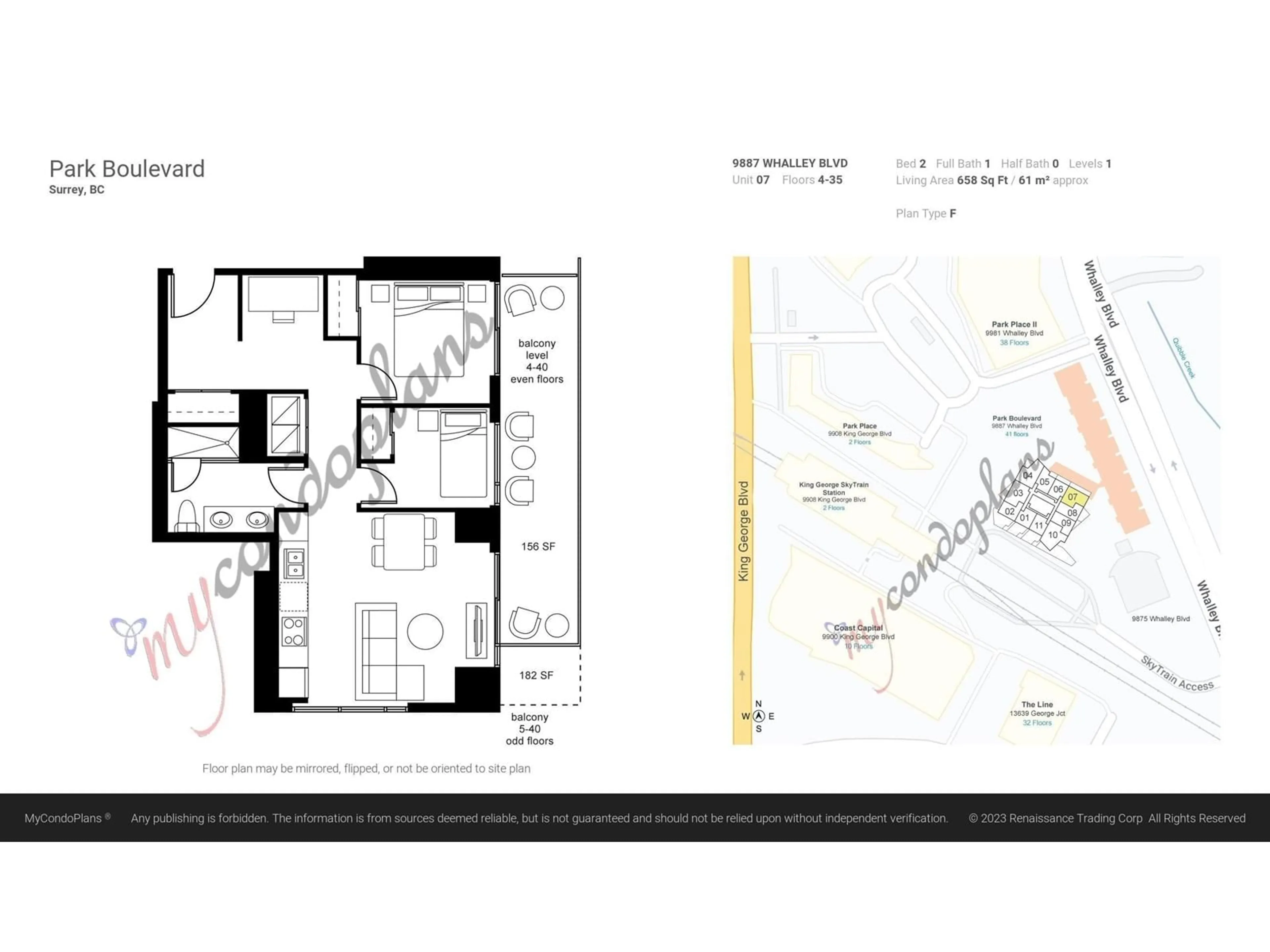 Floor plan for 407 - 9887 WHALLEY, Surrey British Columbia V3T0P4