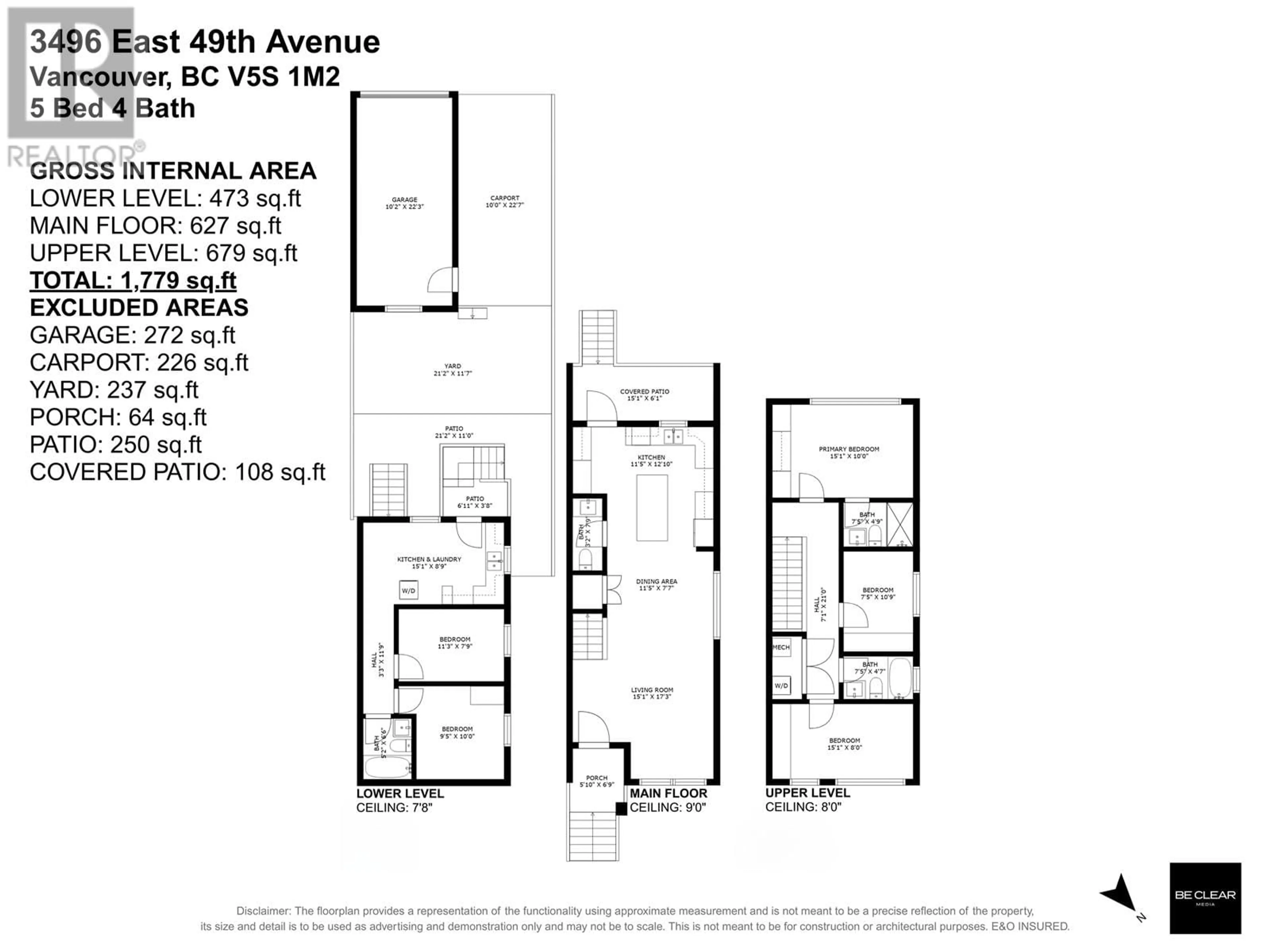 Floor plan for 3496 49TH AVENUE, Vancouver British Columbia V5S1M2