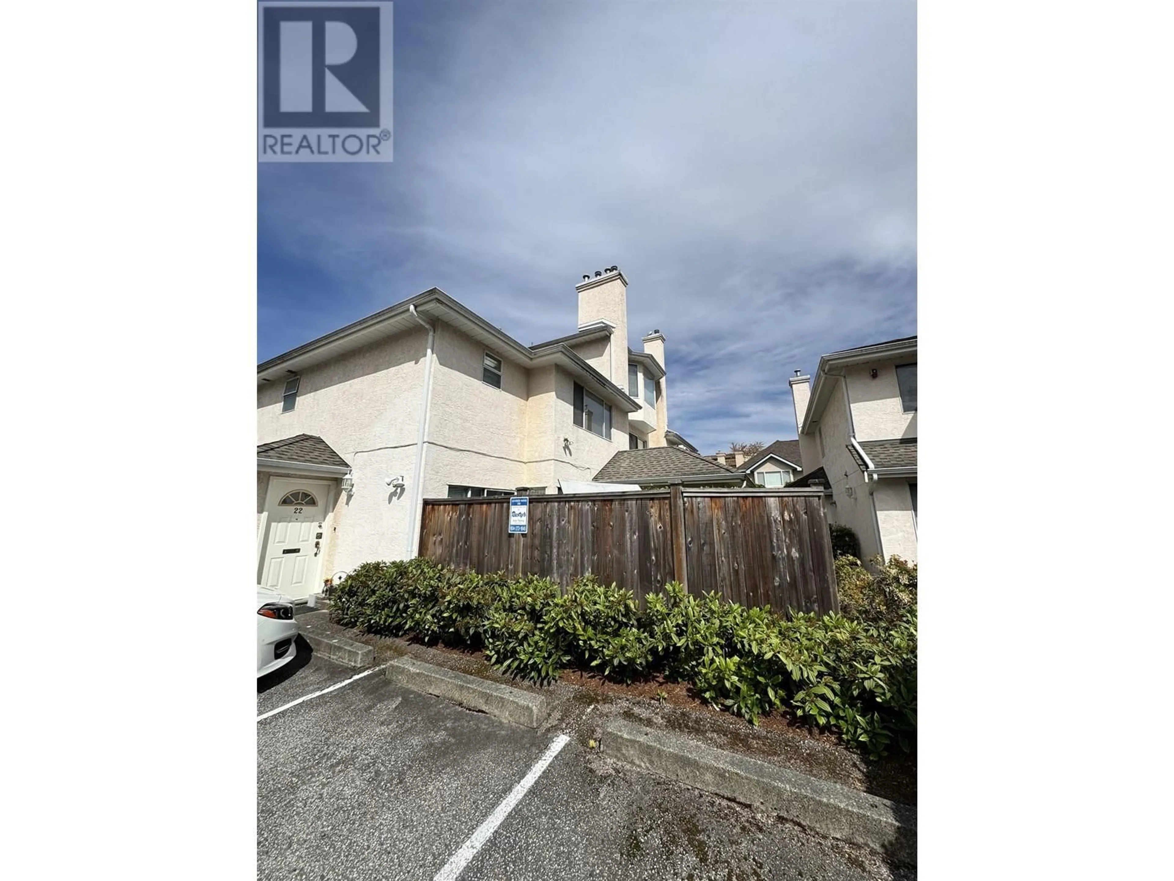 A pic from outside/outdoor area/front of a property/back of a property/a pic from drone, street for 22 - 8220 BENNETT ROAD, Richmond British Columbia V6Y1N5