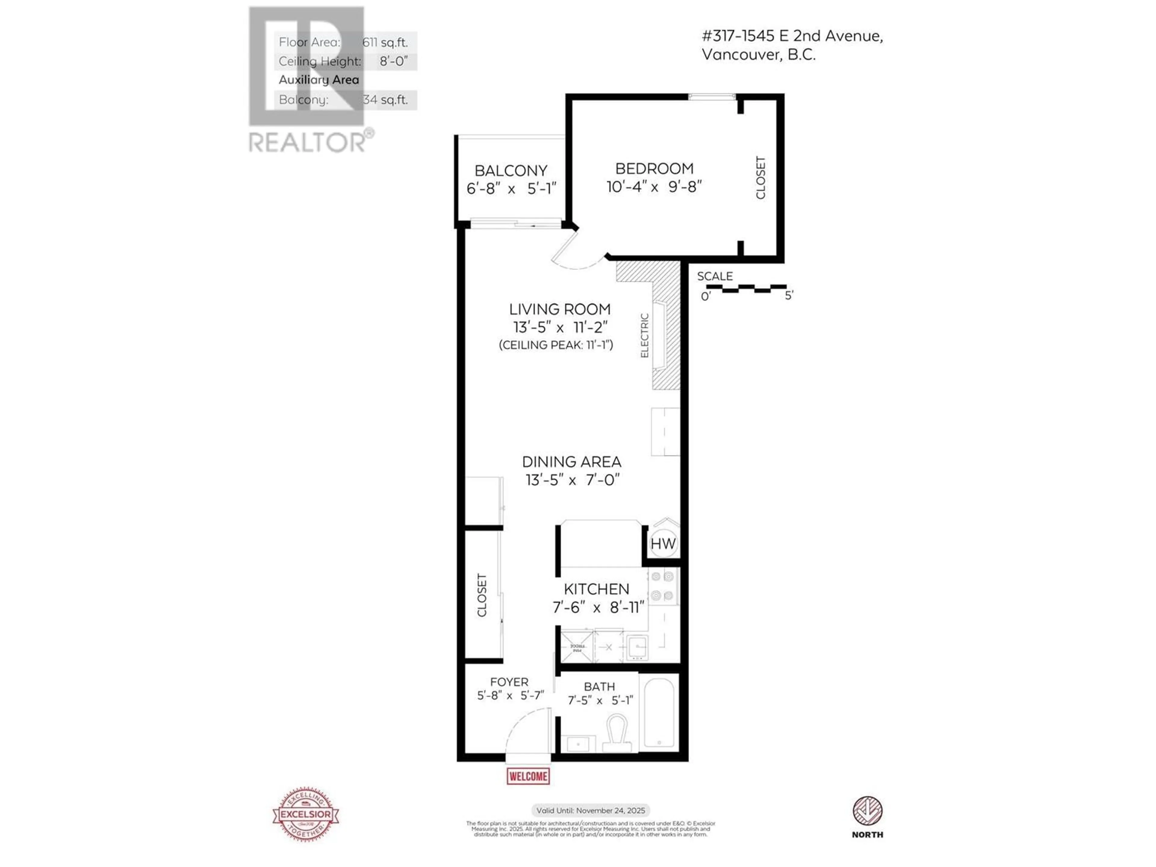 Floor plan for 317 - 1545 2ND AVENUE, Vancouver British Columbia V5N1C8
