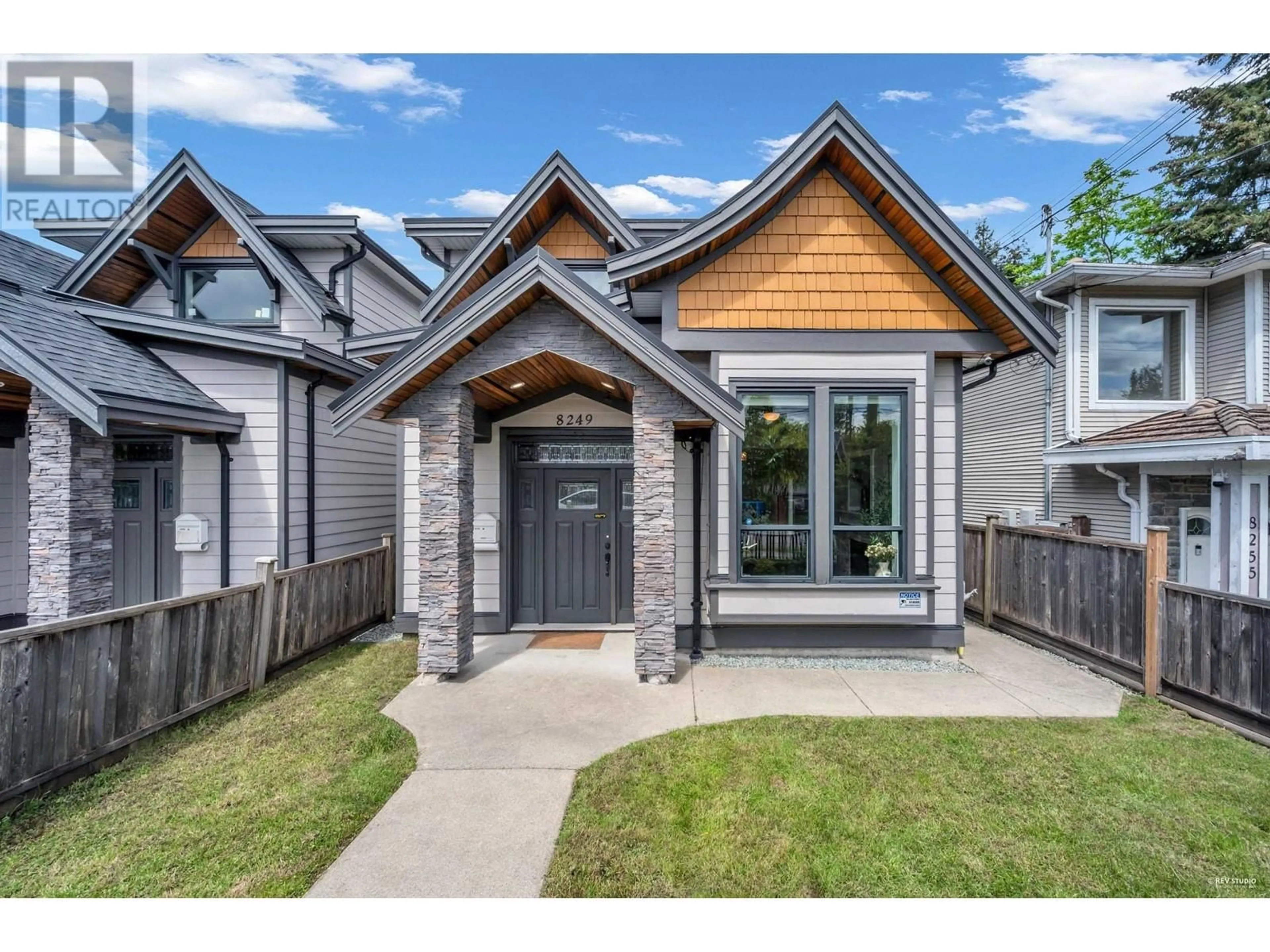 Home with brick exterior material, street for 8249 16TH AVENUE, Burnaby British Columbia V3N1R9