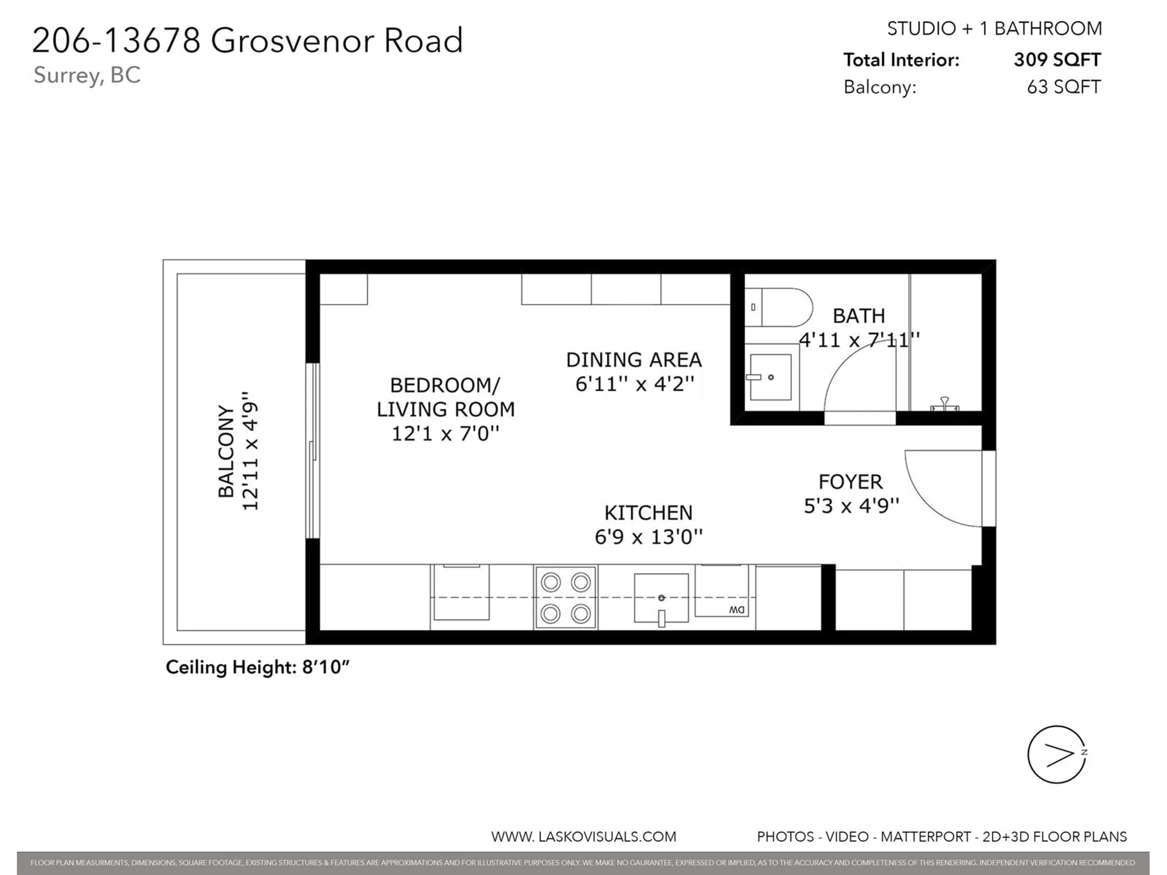 Floor plan for 206 - 13678 GROSVENOR, Surrey British Columbia V3R5E2