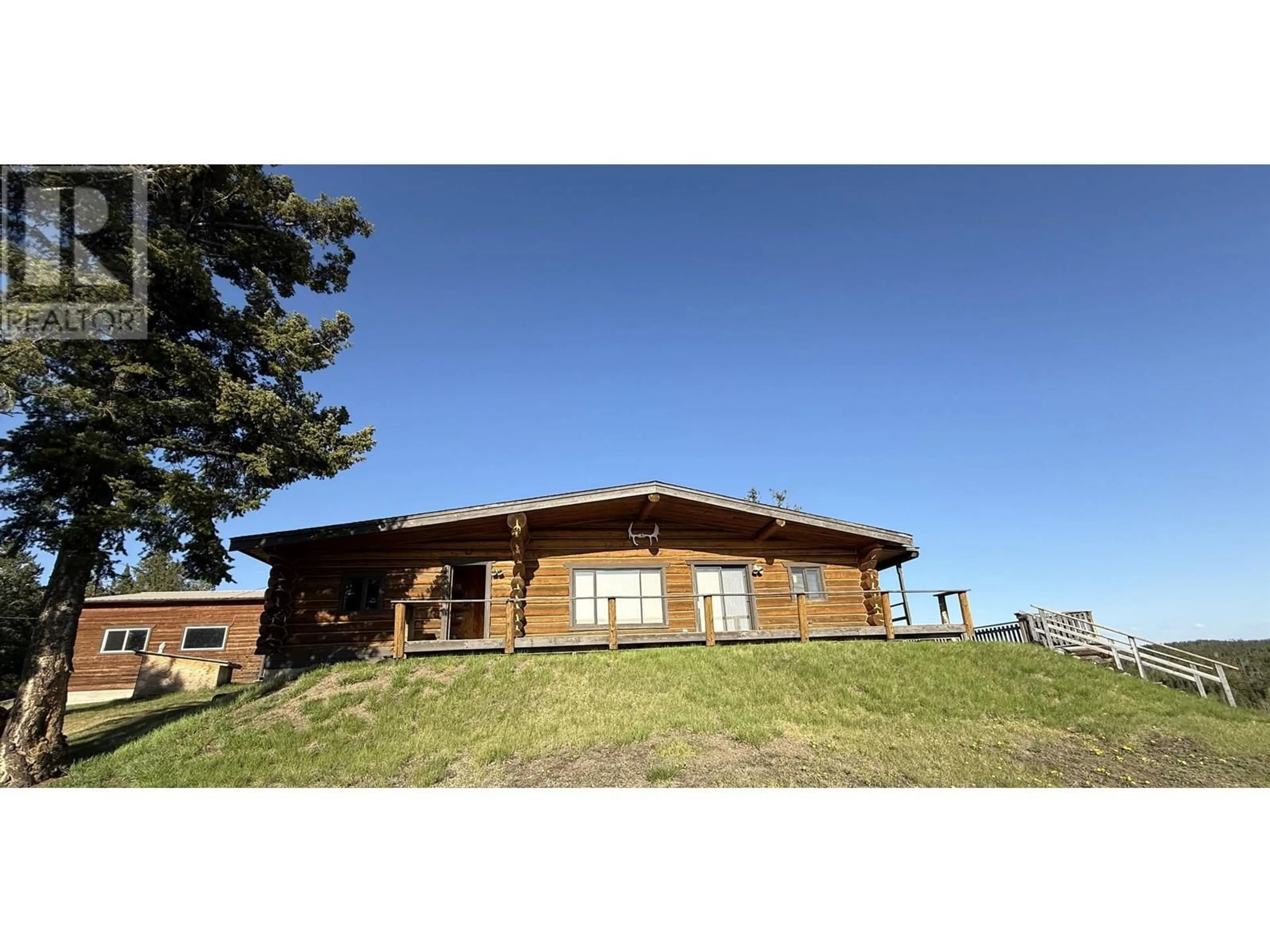 A pic from outside/outdoor area/front of a property/back of a property/a pic from drone, building for 5549 BACKVALLEY ROAD, 100 Mile House British Columbia V0K2Z0