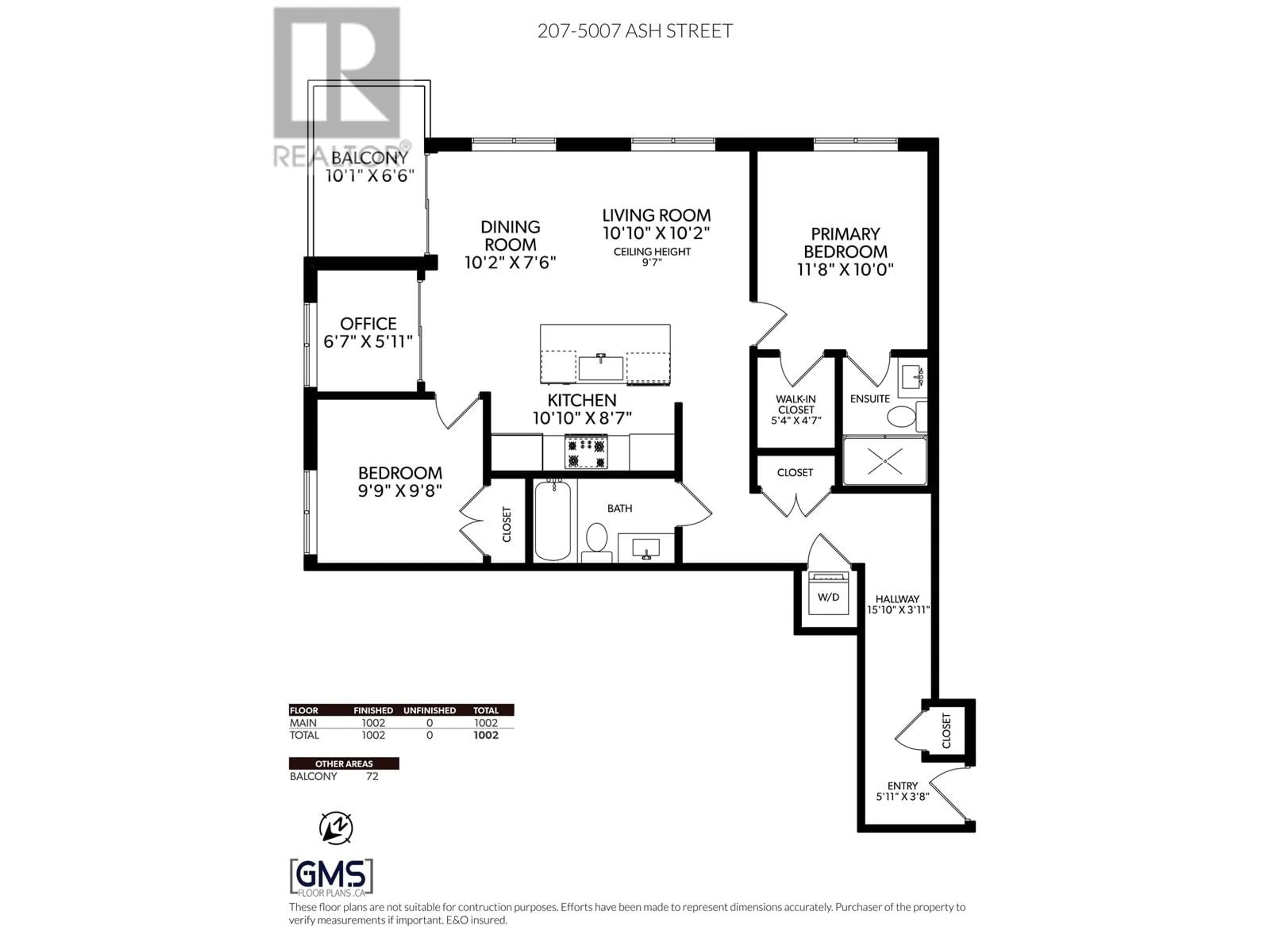 Floor plan for 207 - 5007 ASH STREET, Vancouver British Columbia V5Z0K9
