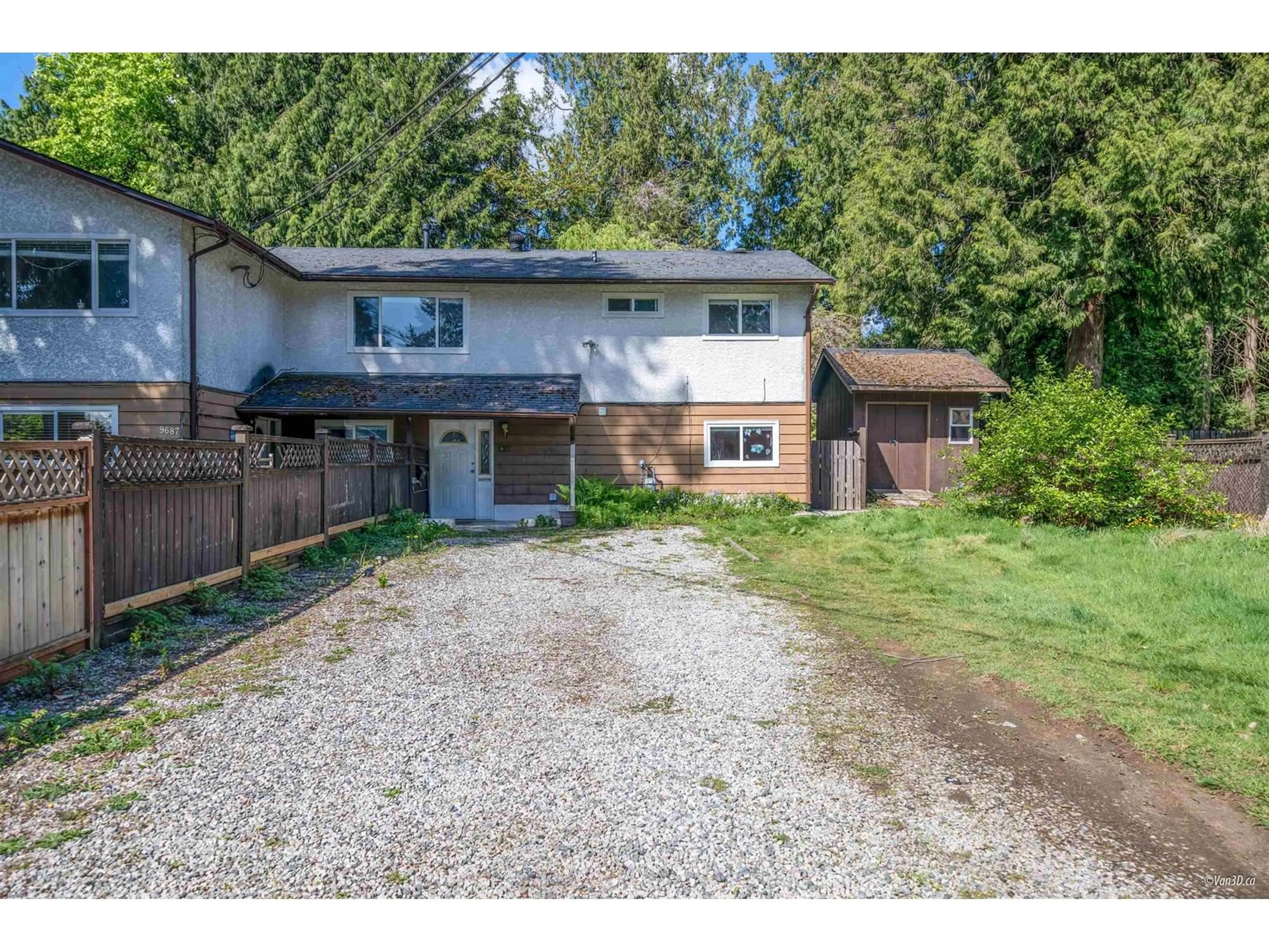 A pic from outside/outdoor area/front of a property/back of a property/a pic from drone, street for 9689 131, Surrey British Columbia V3T3P4