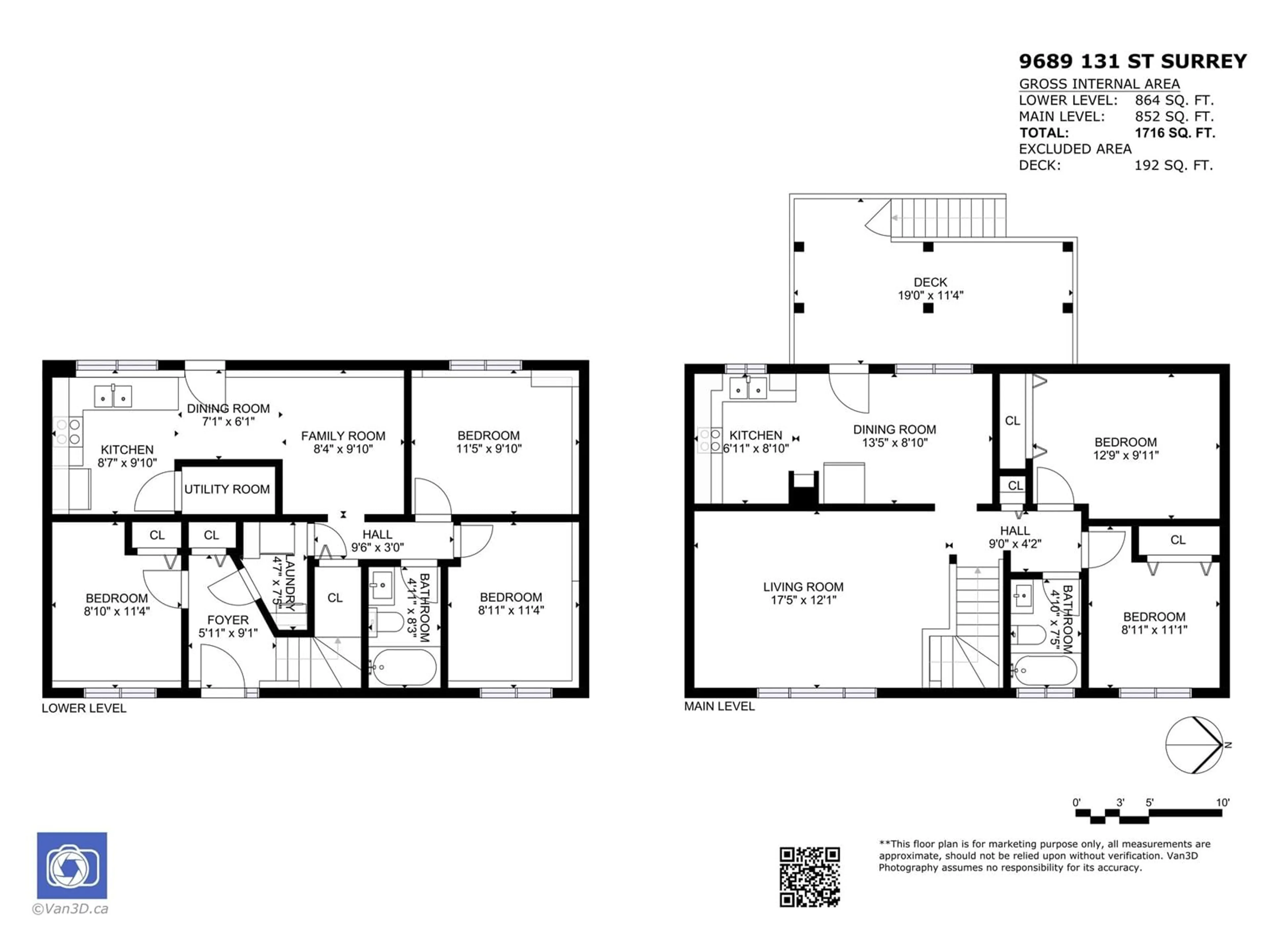 Floor plan for 9689 131, Surrey British Columbia V3T3P4