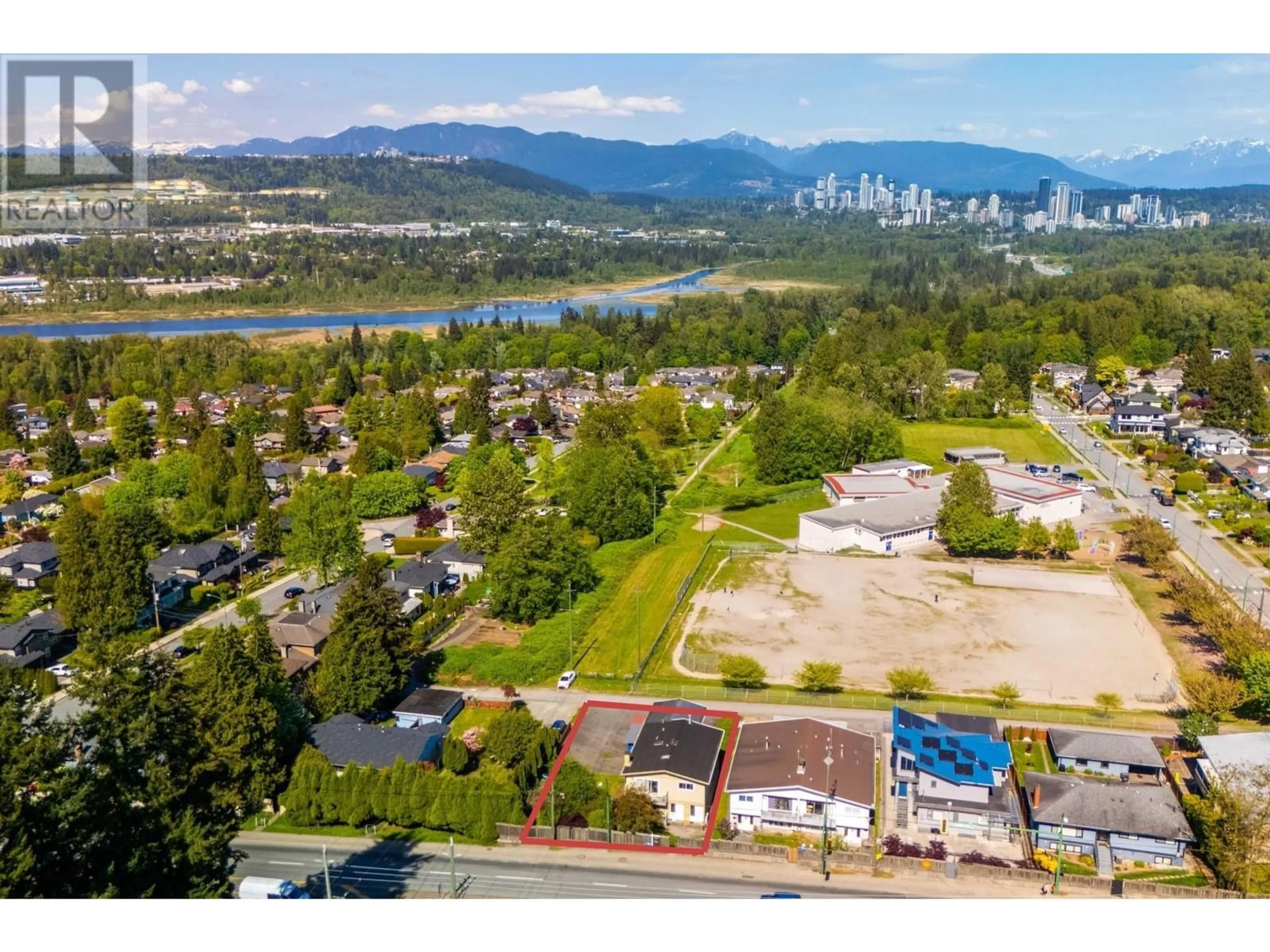 A pic from outside/outdoor area/front of a property/back of a property/a pic from drone, water/lake/river/ocean view for 6630 CANADA WAY, Burnaby British Columbia V5E3P7