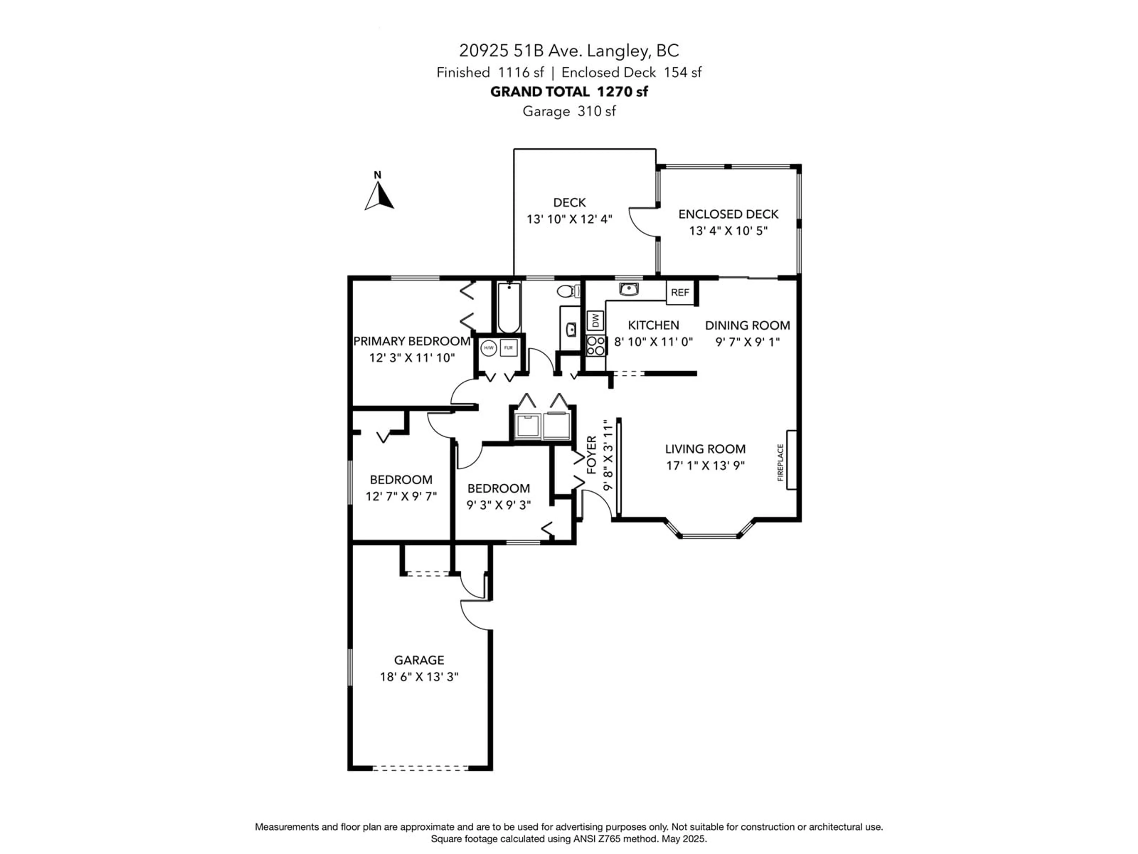 Floor plan for 20925 51B, Langley British Columbia V3A7K6