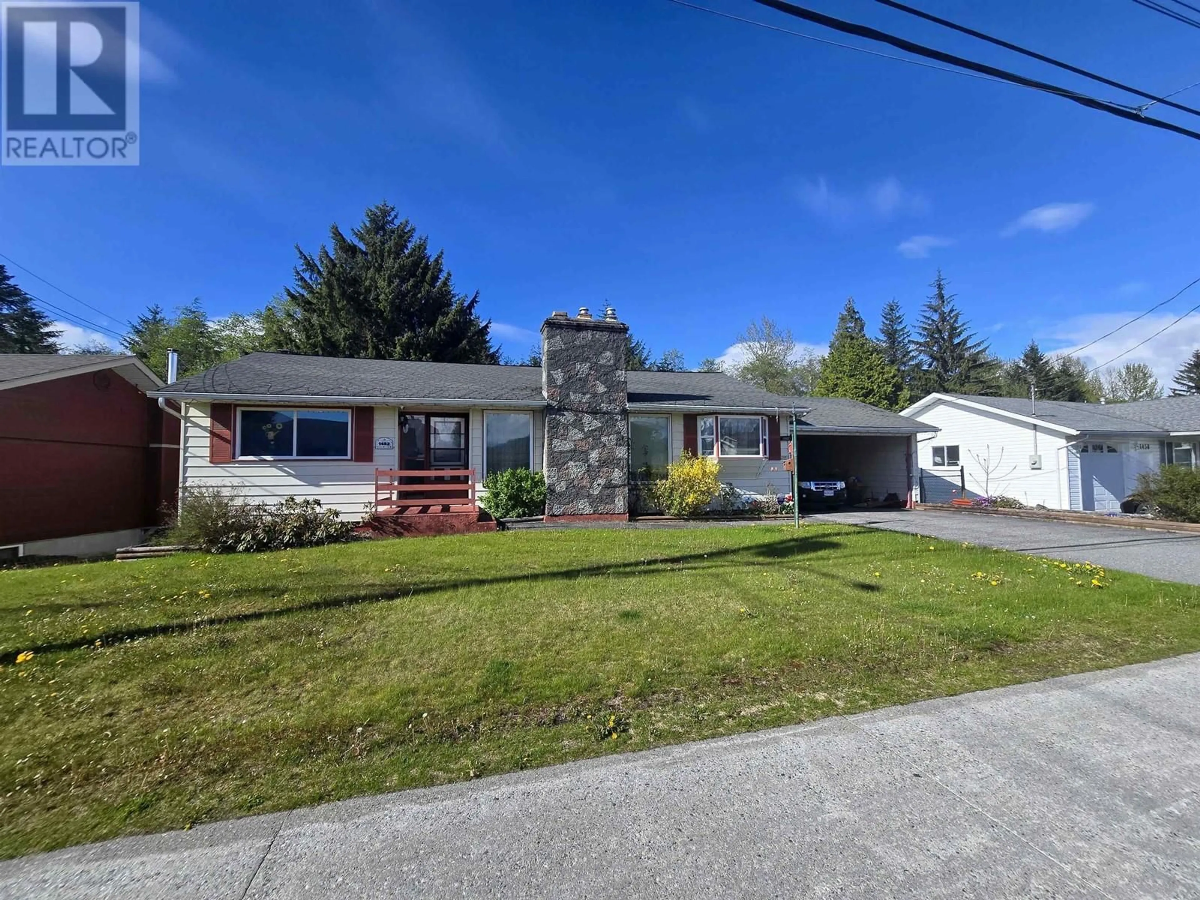 A pic from outside/outdoor area/front of a property/back of a property/a pic from drone, street for 1452 ALBATROSS AVENUE, Kitimat British Columbia V8C1R1