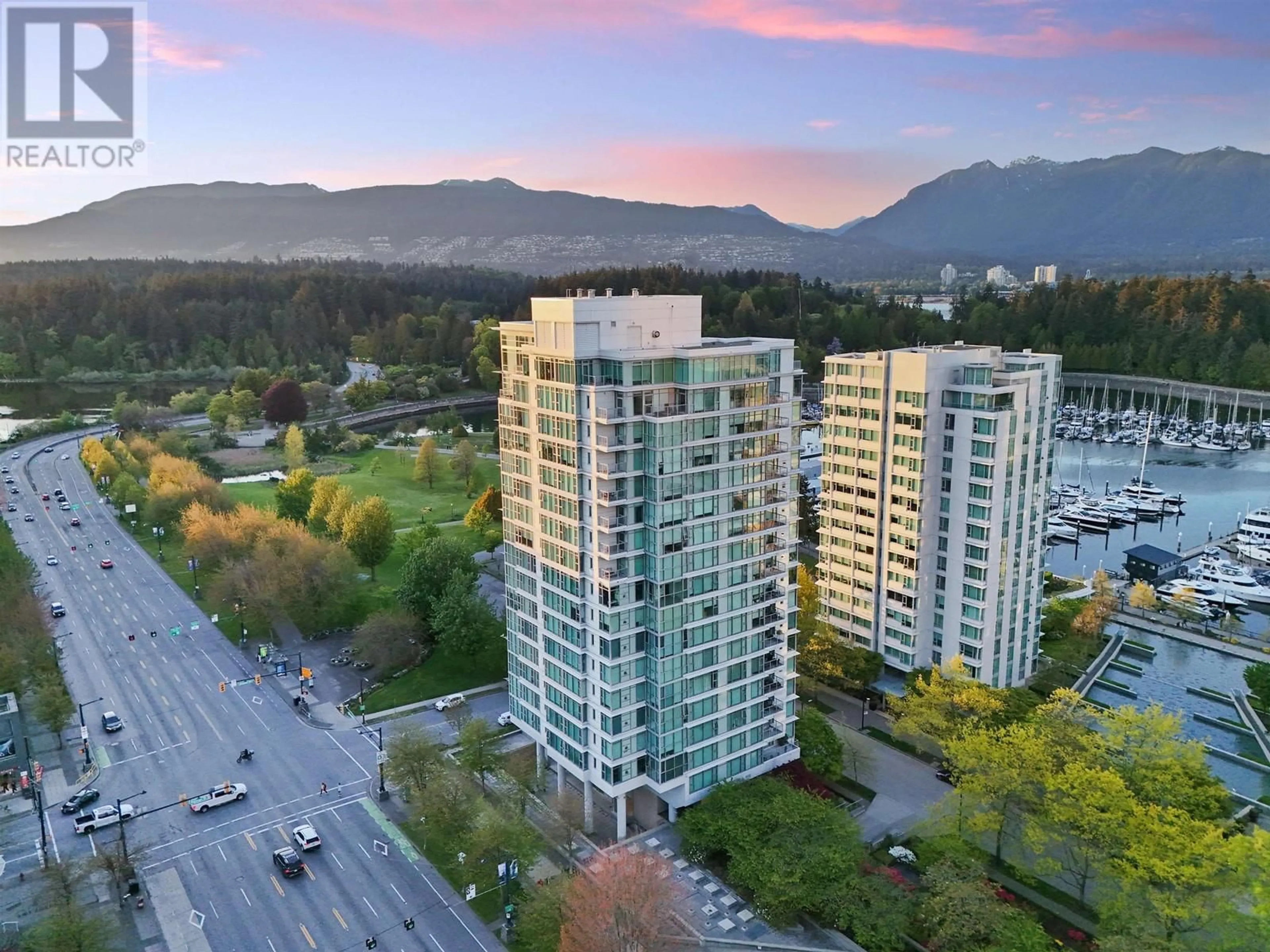 A pic from outside/outdoor area/front of a property/back of a property/a pic from drone, unknown for 504 - 1790 BAYSHORE DRIVE, Vancouver British Columbia V6G3G5