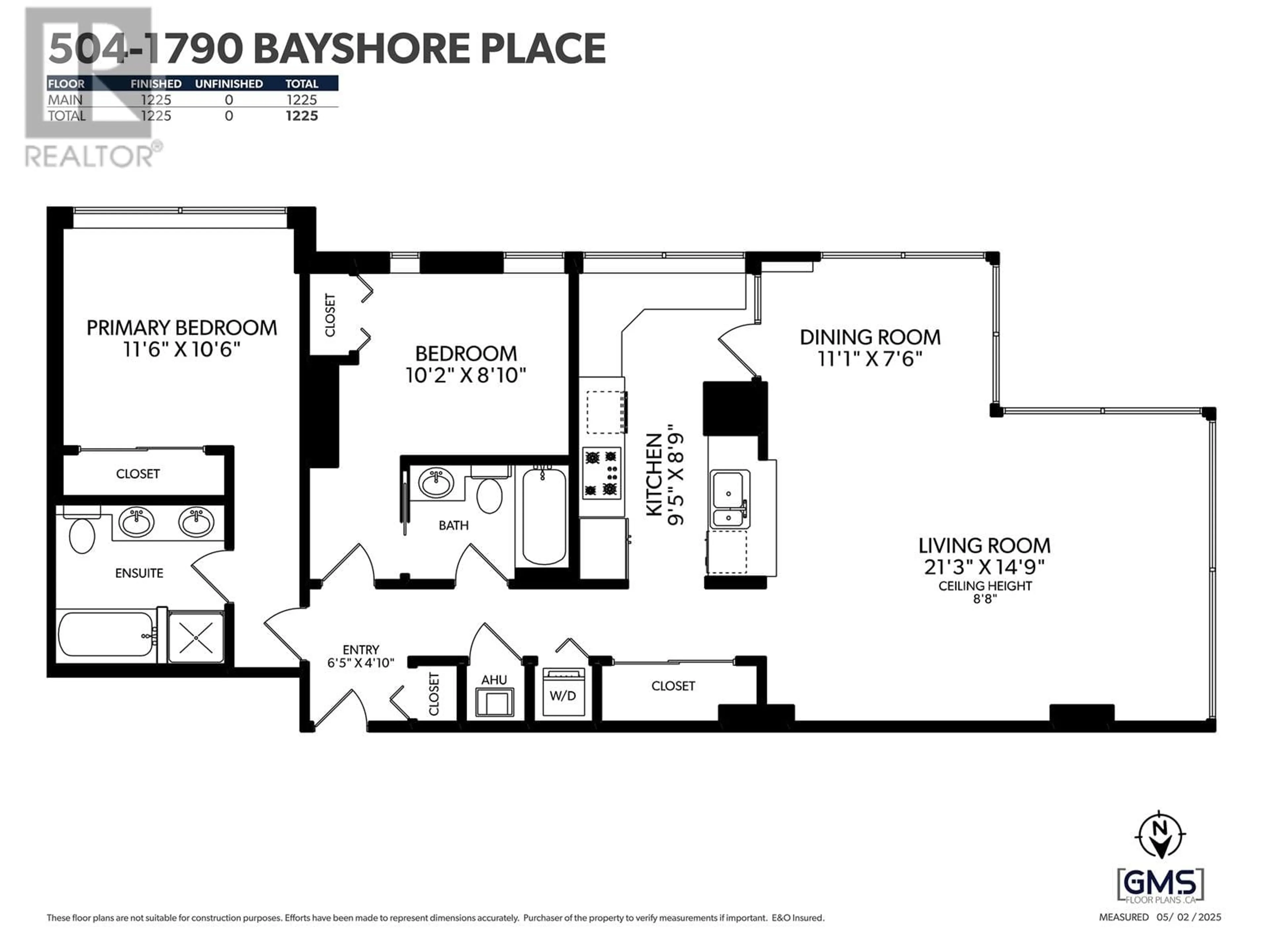 Floor plan for 504 - 1790 BAYSHORE DRIVE, Vancouver British Columbia V6G3G5