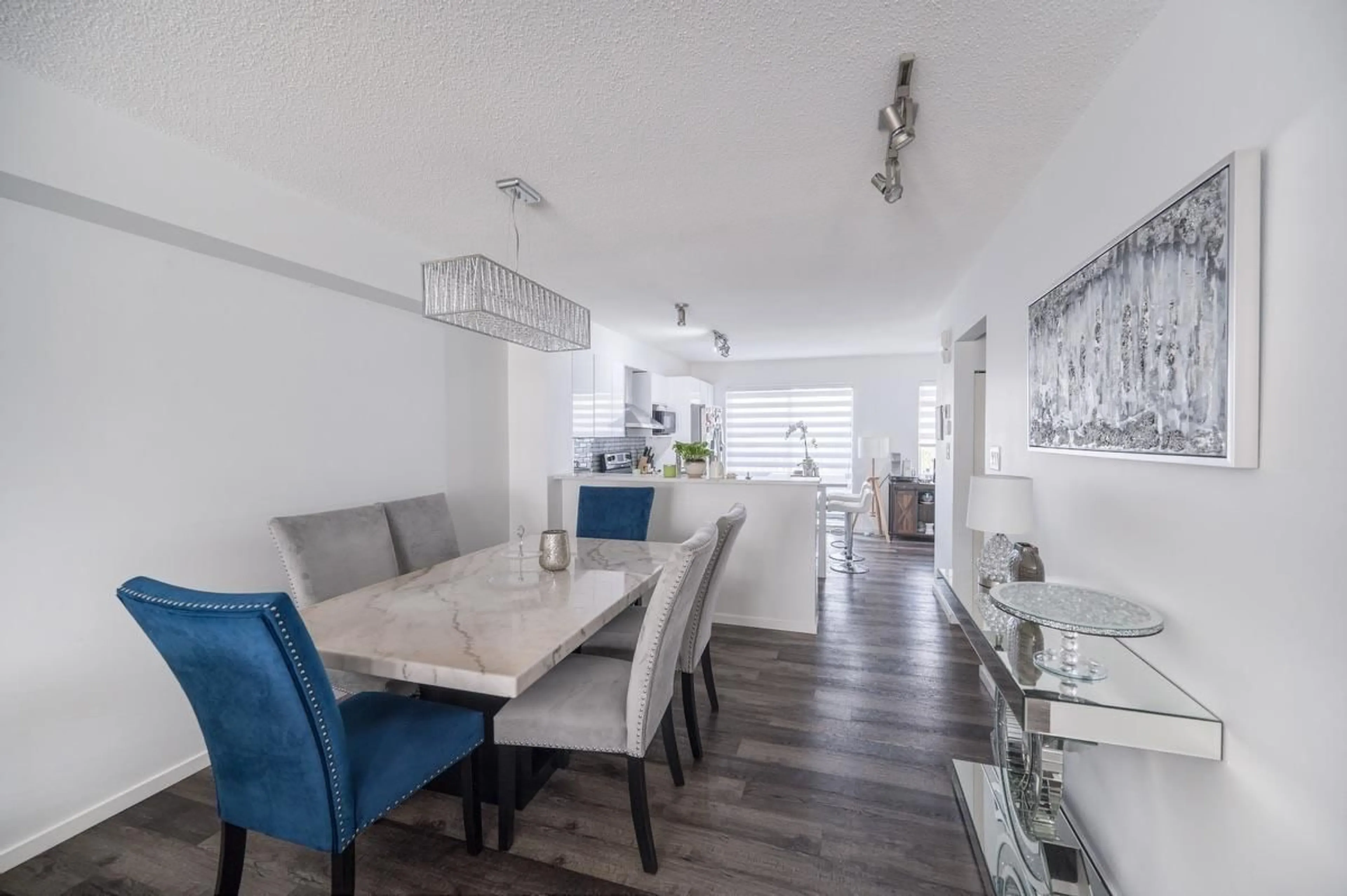 Dining room, wood/laminate floor for 19 - 15155 62A, Surrey British Columbia V3S8A6