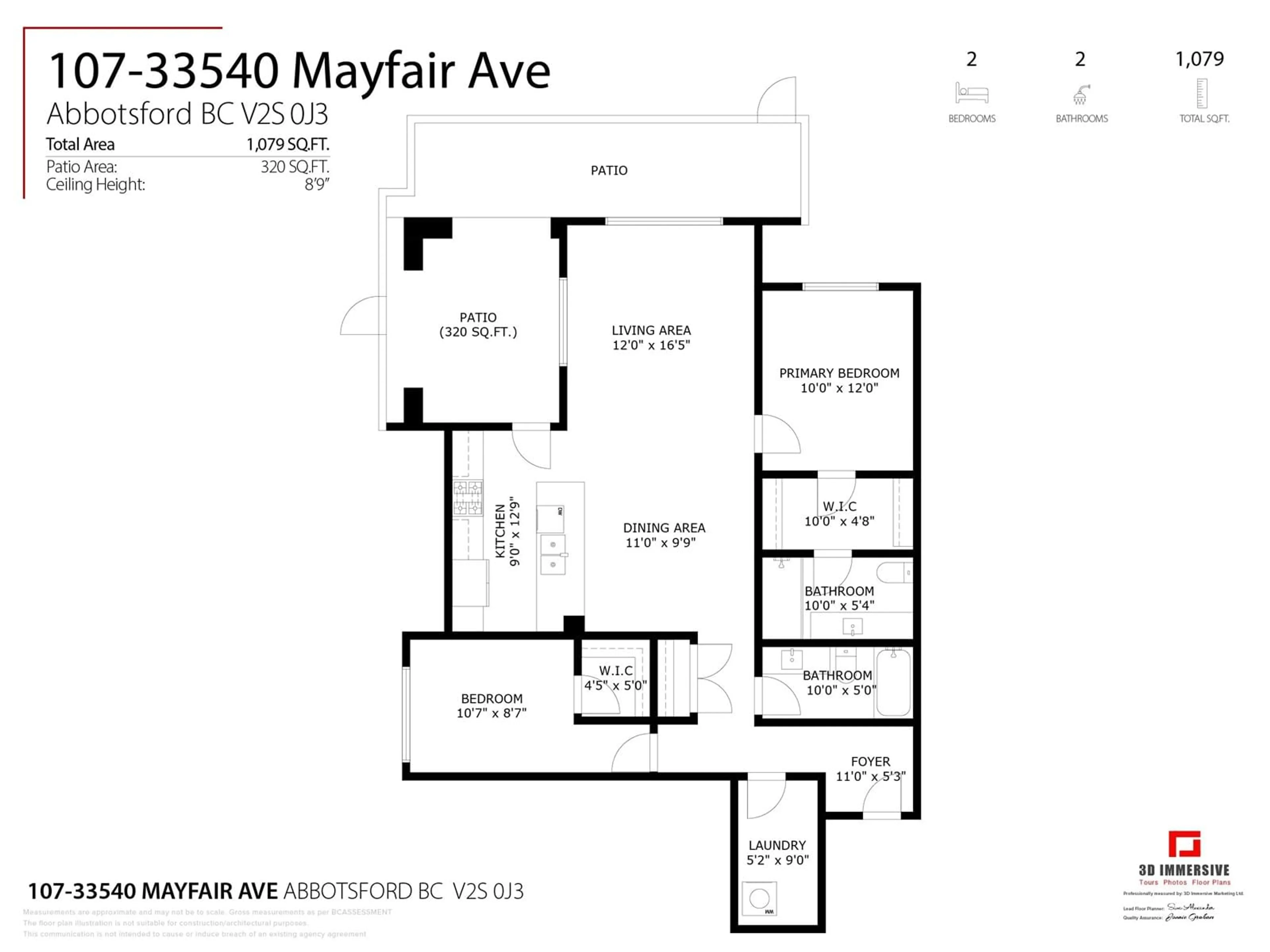 Floor plan for 107 - 33540 MAYFAIR, Abbotsford British Columbia V2S0J3