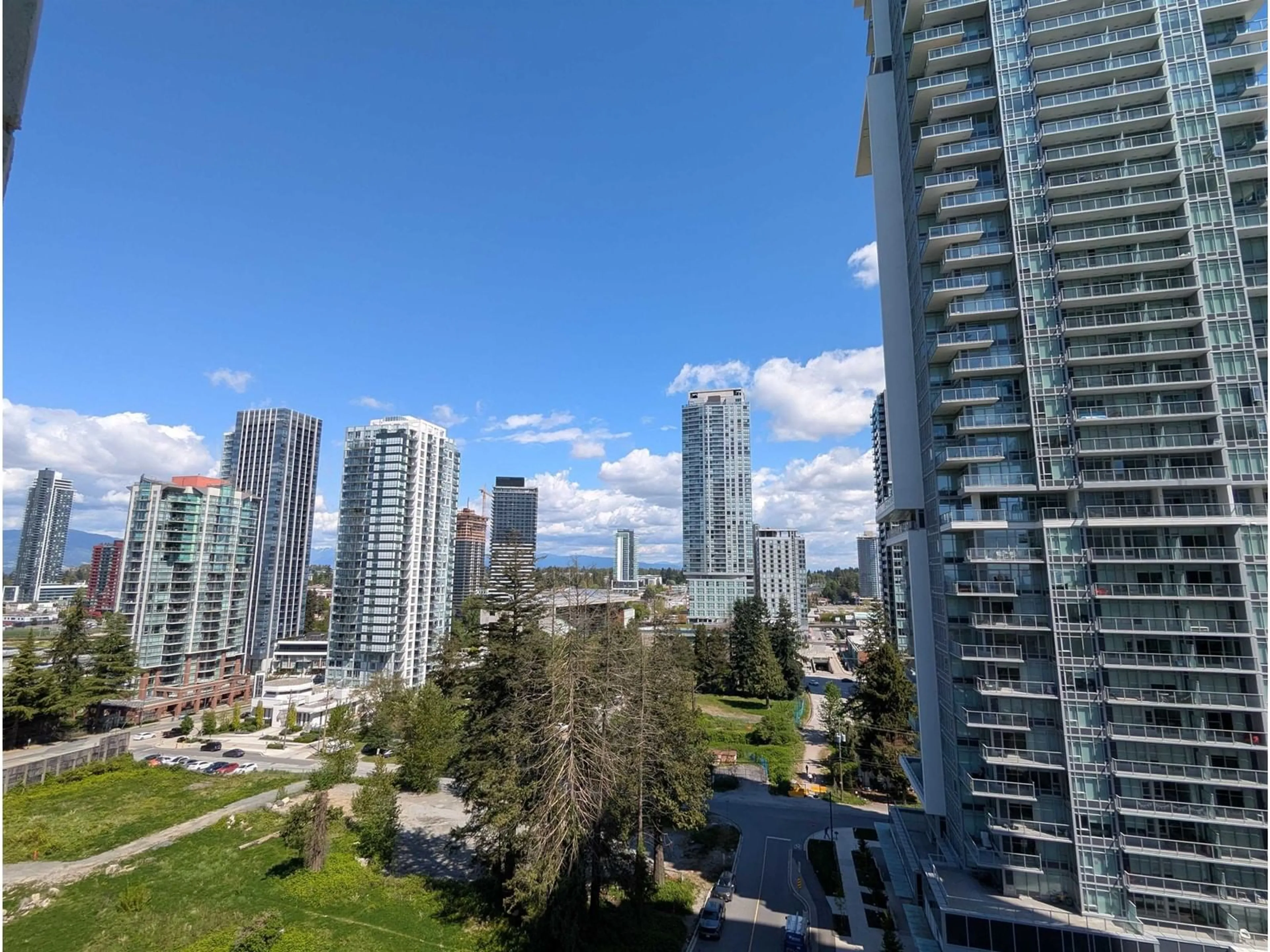 A pic from outside/outdoor area/front of a property/back of a property/a pic from drone, city buildings view from balcony for 1111 - 13308 CENTRAL, Surrey British Columbia V3T0M4