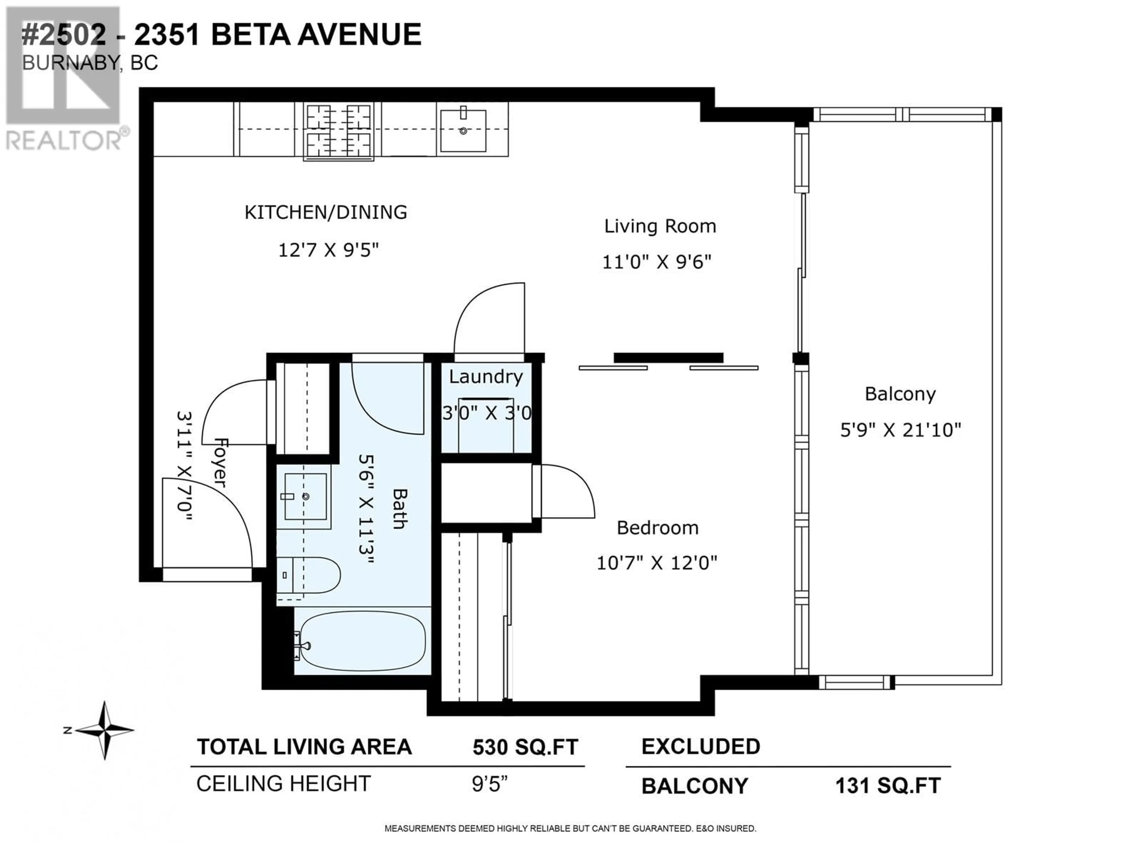 Floor plan for 2502 - 2351 BETA AVENUE, Burnaby British Columbia V5C0M2