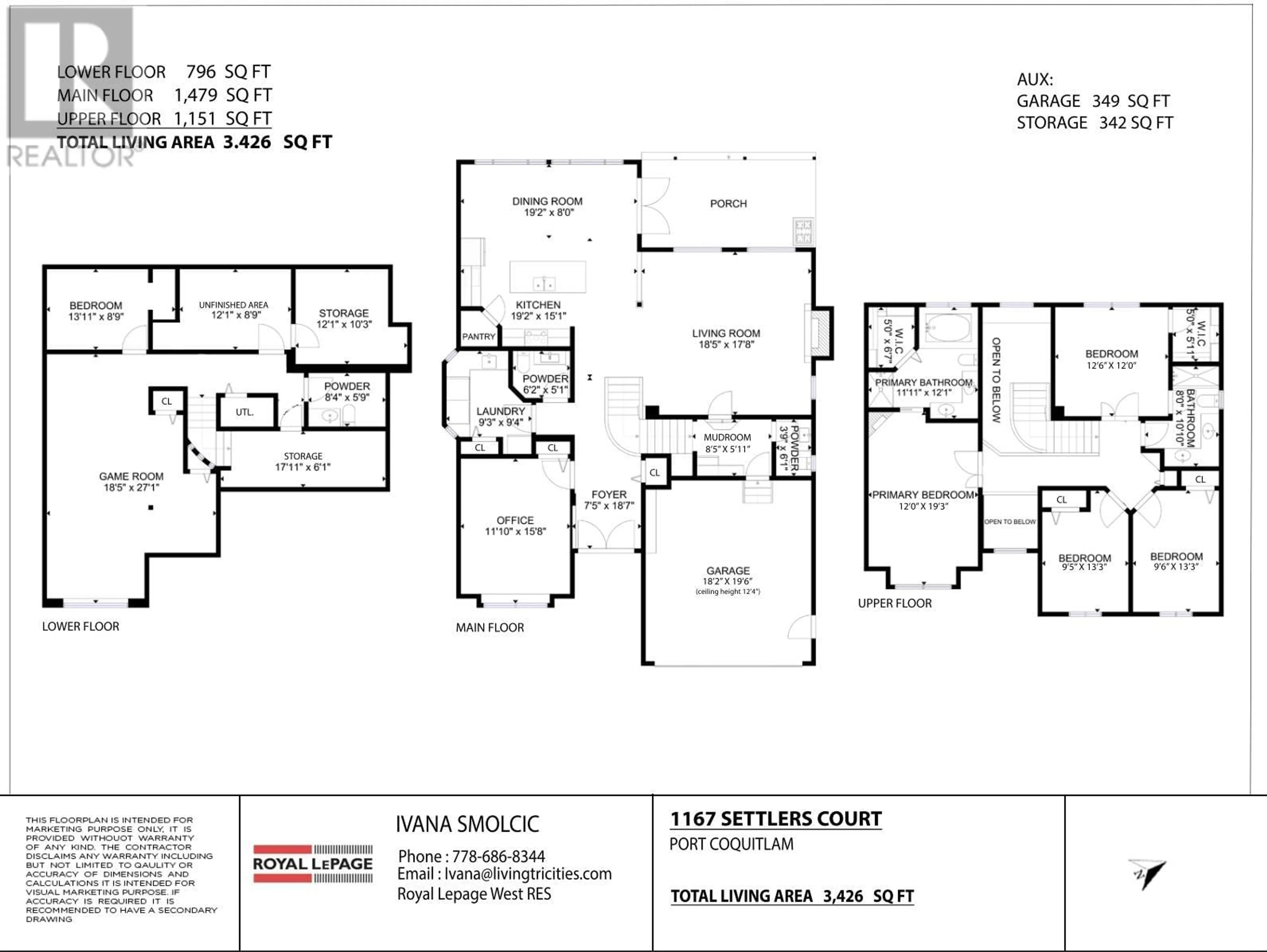 Floor plan for 1167 SETTLERS COURT, Port Coquitlam British Columbia V3C5Y5