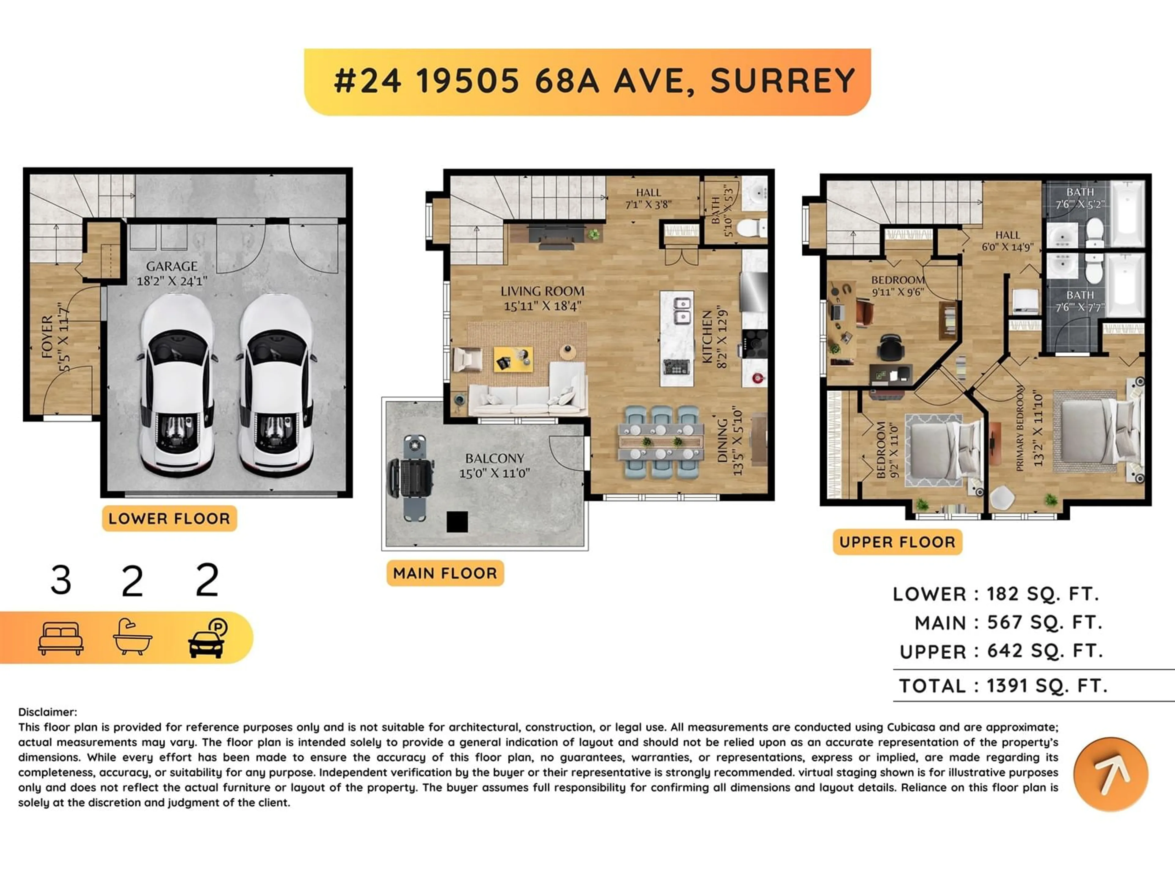 Floor plan for 24 - 19505 68A, Surrey British Columbia V4N6K3