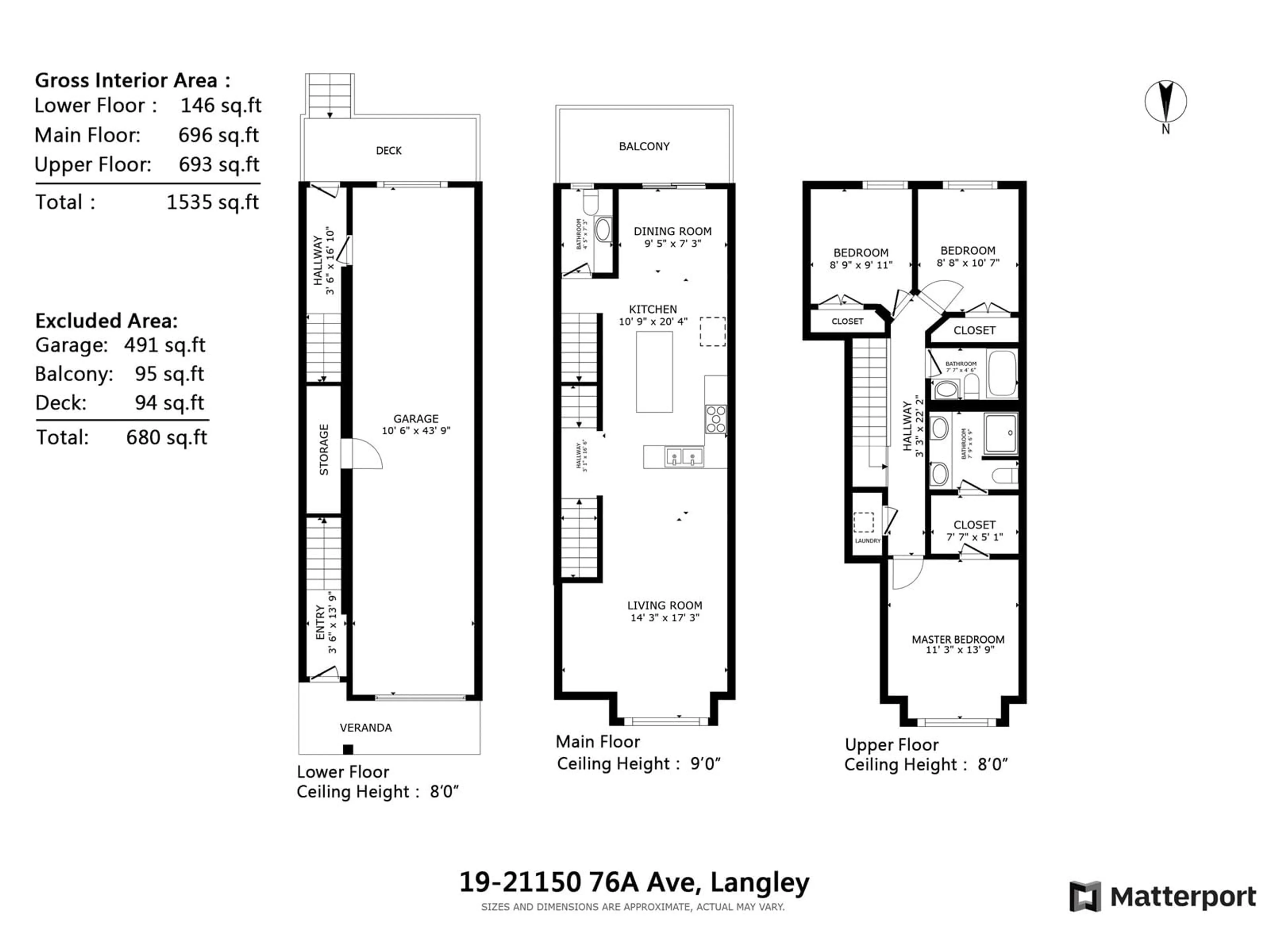 Floor plan for 19 - 21150 76A, Langley British Columbia V2Y0V9