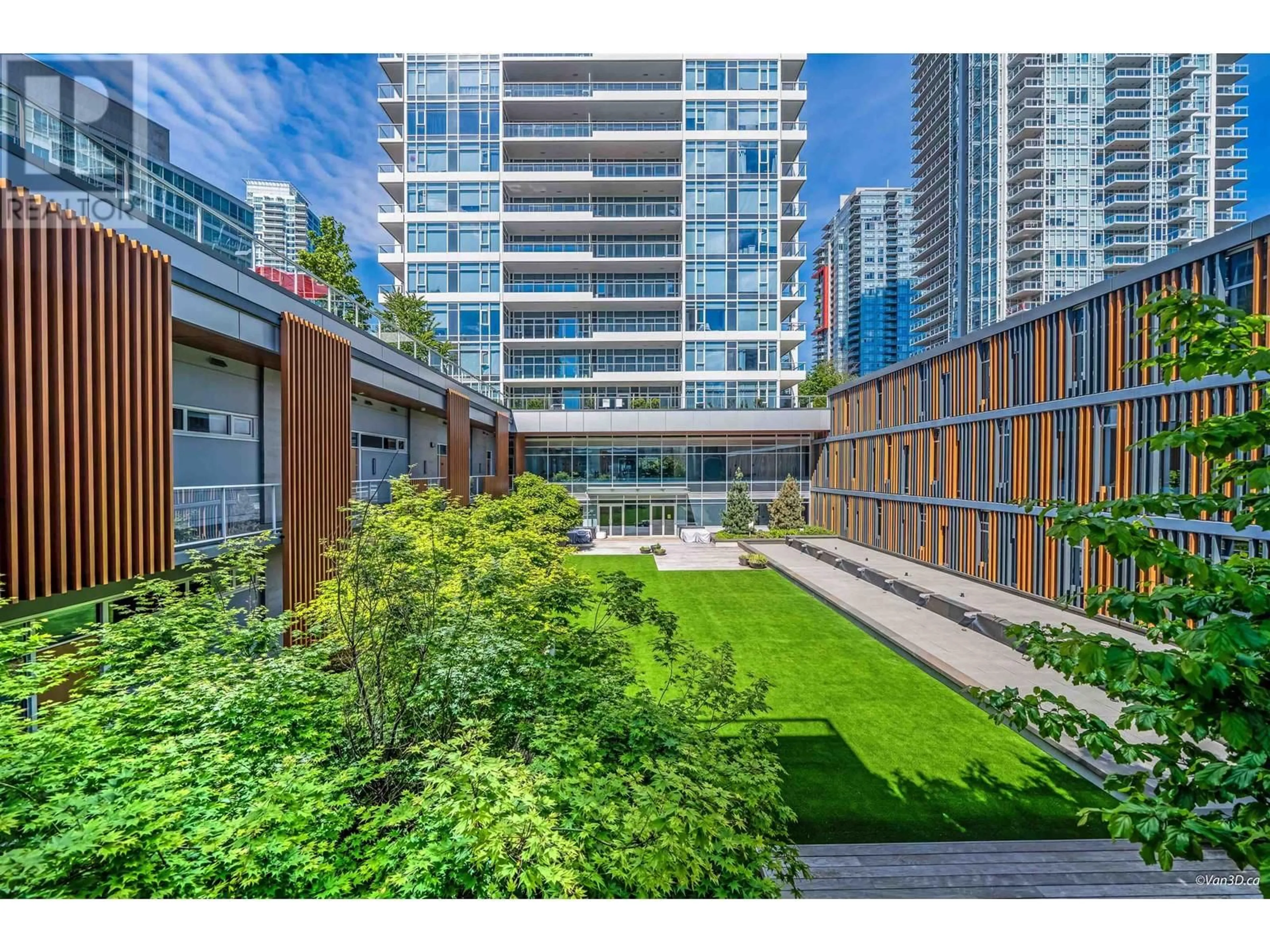 Patio, city buildings view from balcony for 309 - 6080 MCKAY AVENUE, Burnaby British Columbia V5H0J4