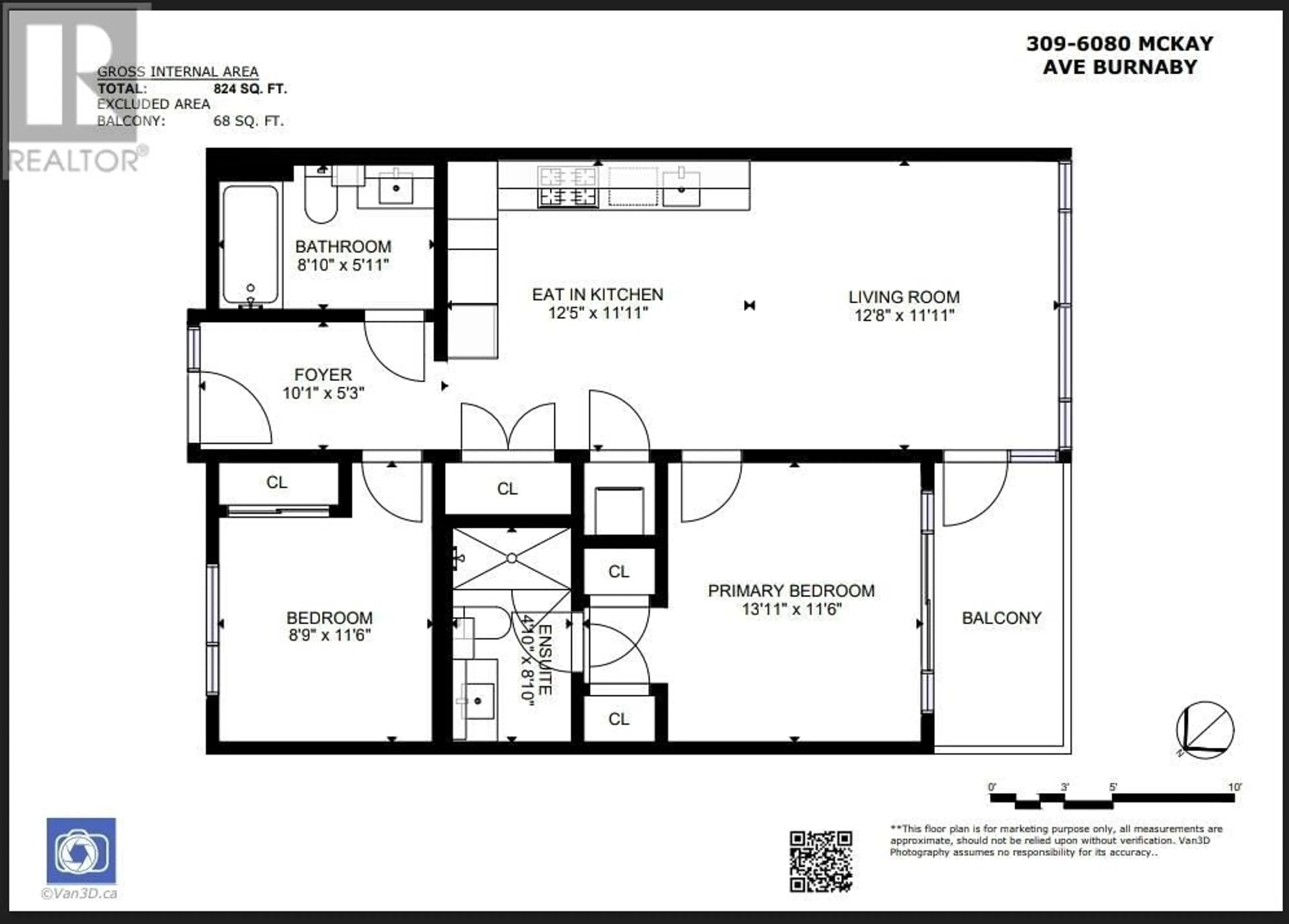 Floor plan for 309 - 6080 MCKAY AVENUE, Burnaby British Columbia V5H0J4