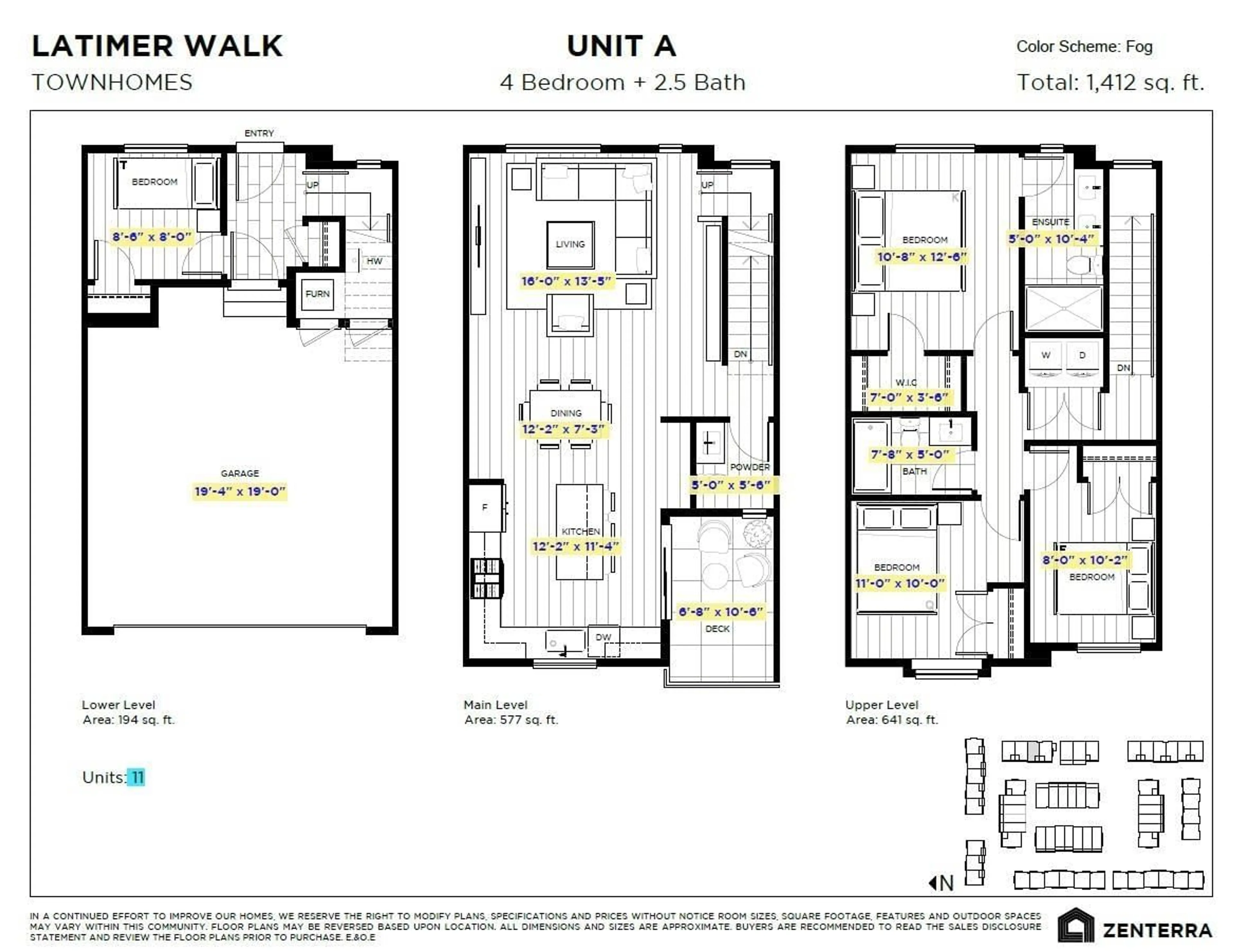 Floor plan for 11 - 7661 198B, Langley British Columbia V0V0V0