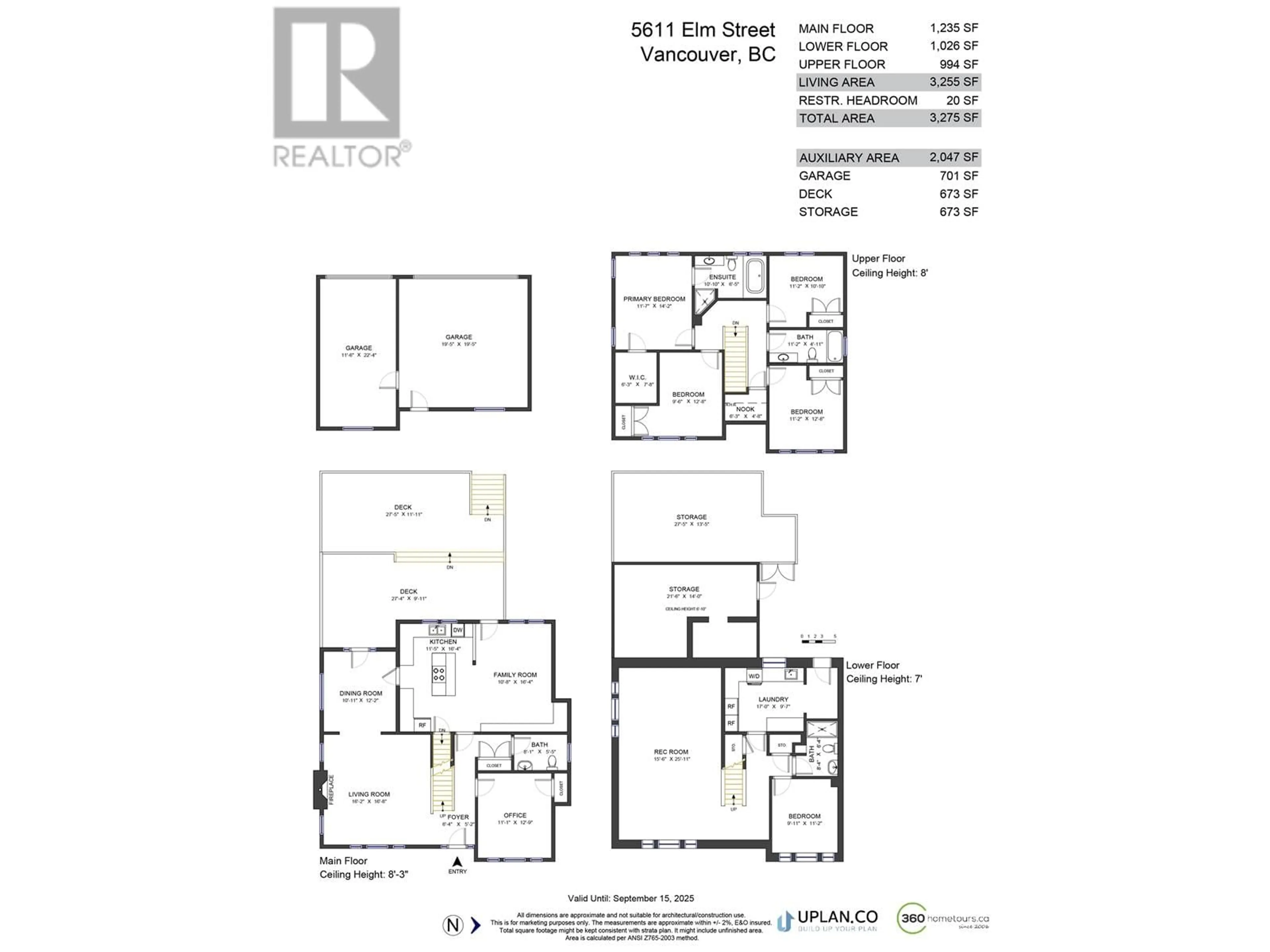 Floor plan for 5611 ELM STREET, Vancouver British Columbia V6N1A3