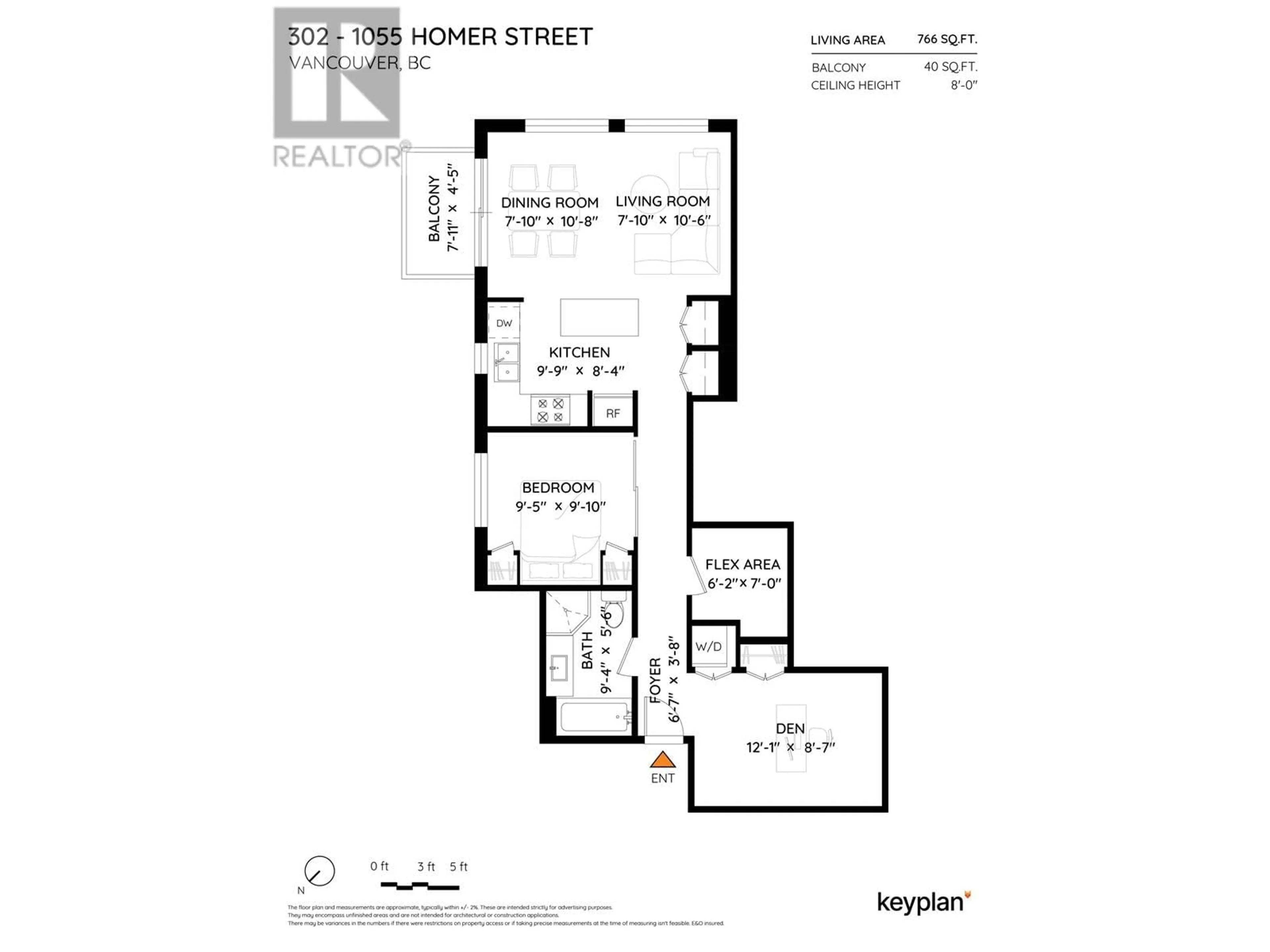 Floor plan for 302 - 1055 HOMER STREET, Vancouver British Columbia V6B1G3