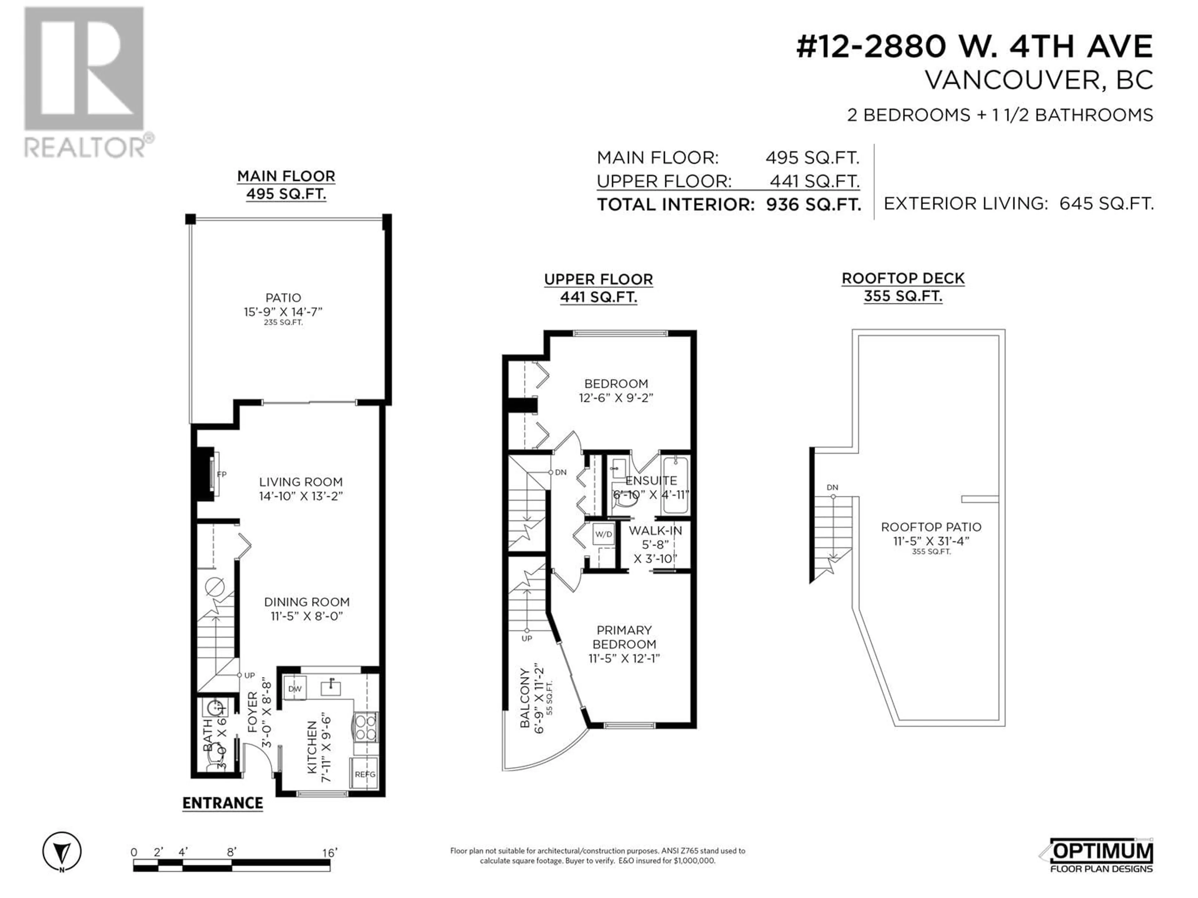 Floor plan for 12 - 2880 4TH AVENUE, Vancouver British Columbia V6K1R2