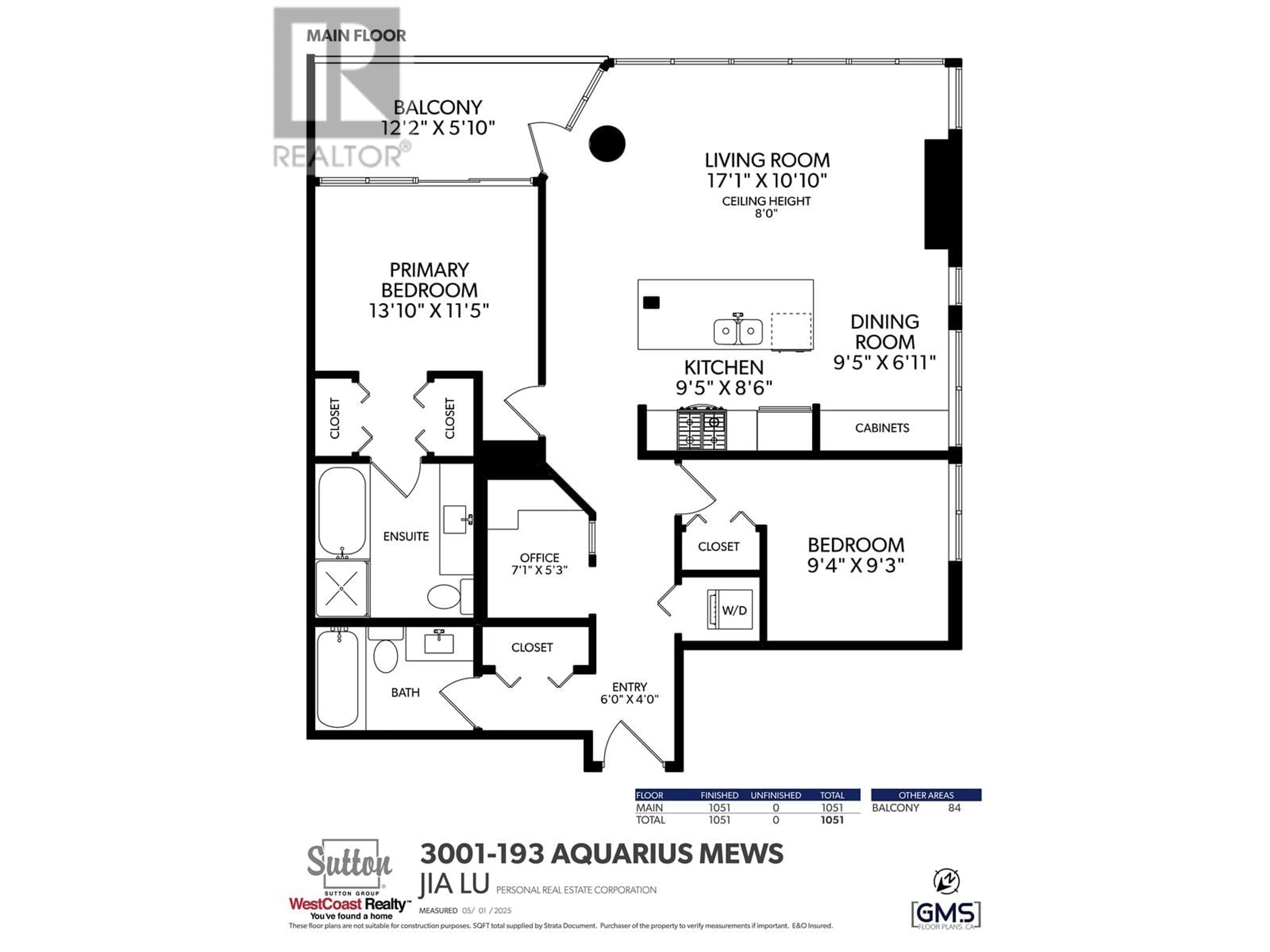 Floor plan for 3001 - 193 AQUARIUS MEWS, Vancouver British Columbia V6Z2Z2