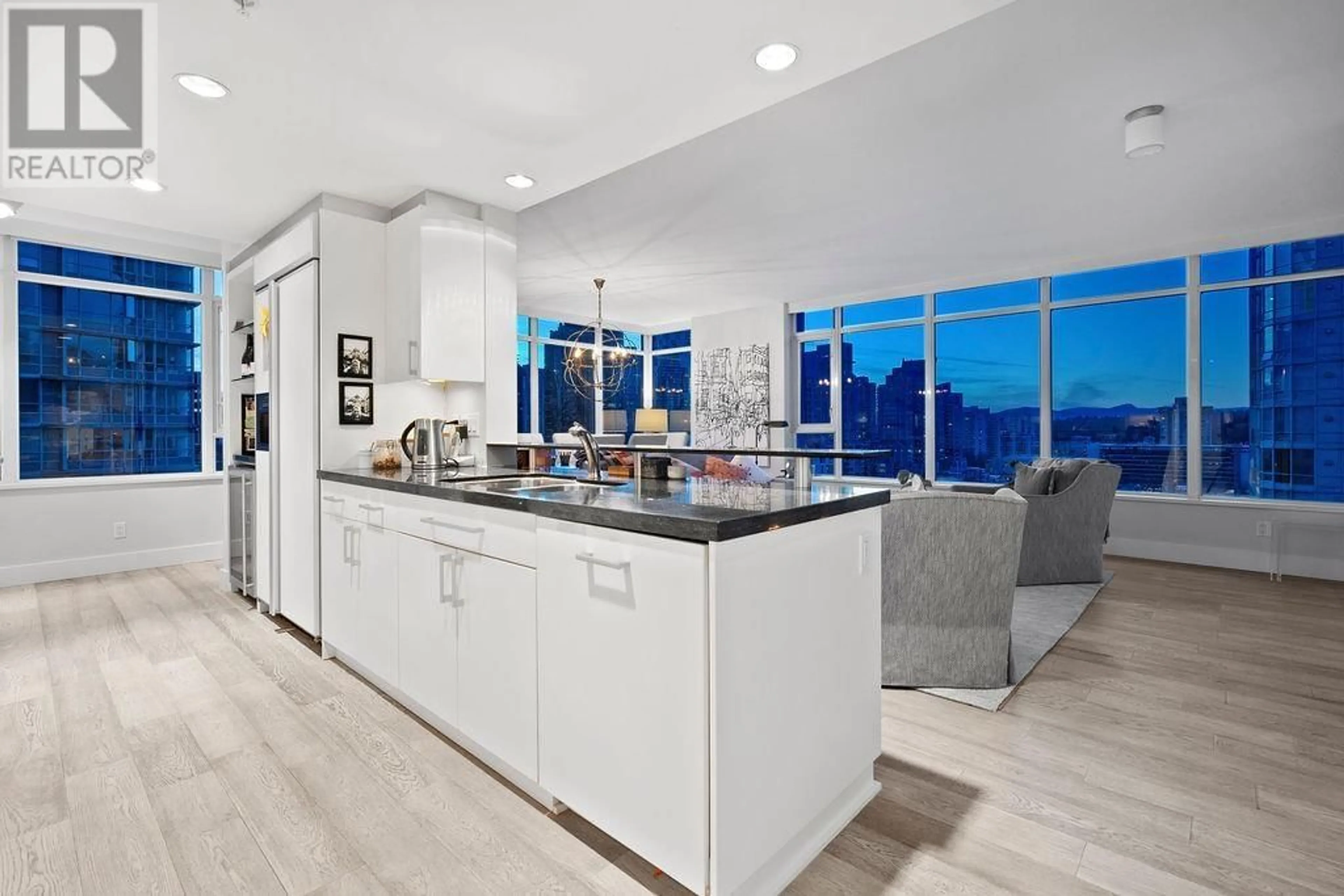 Open concept kitchen, ceramic/tile floor for 1304 - 1281 CORDOVA STREET, Vancouver British Columbia V6C3R5