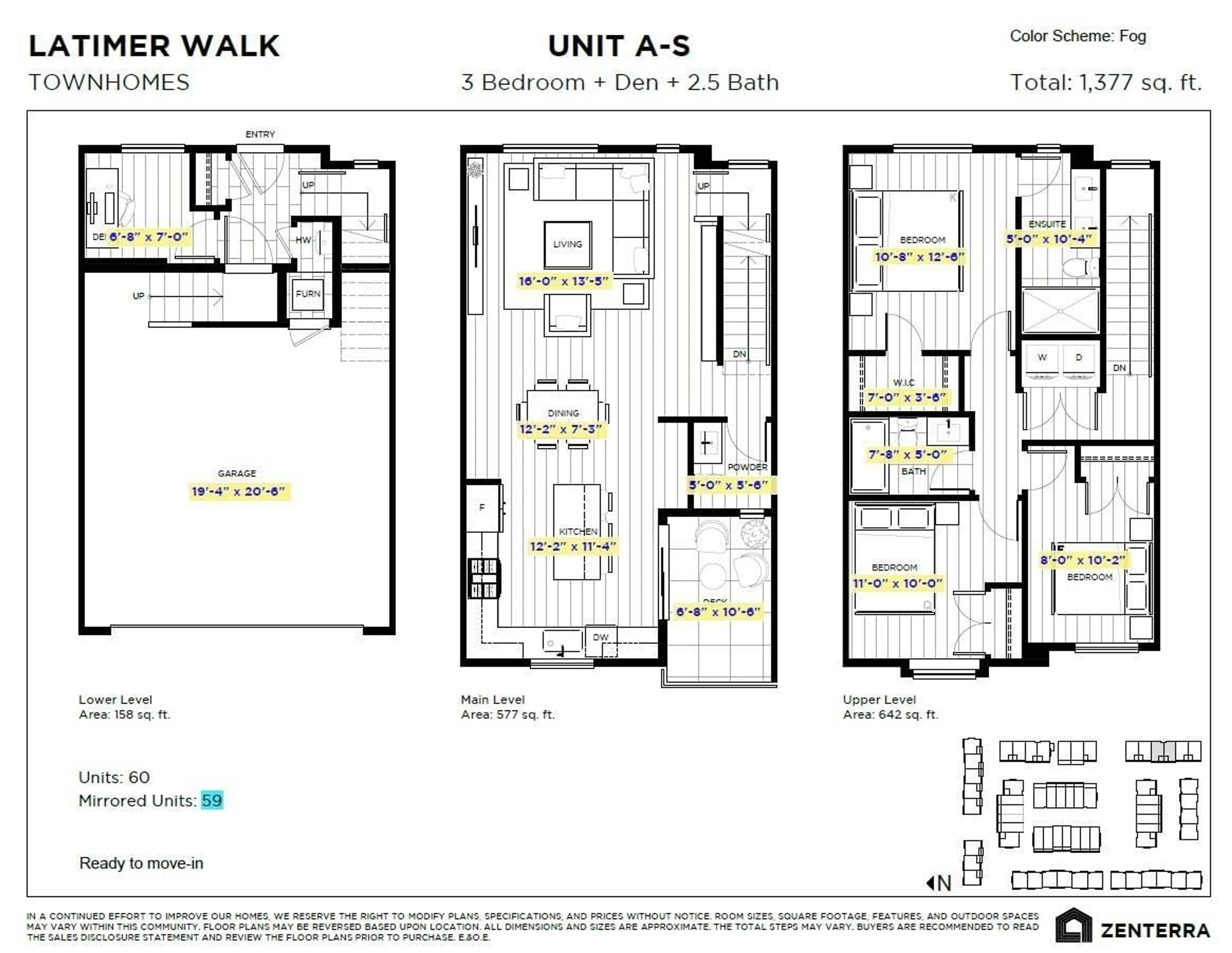 Floor plan for 59 - 7661 198B, Langley British Columbia V0V0V0