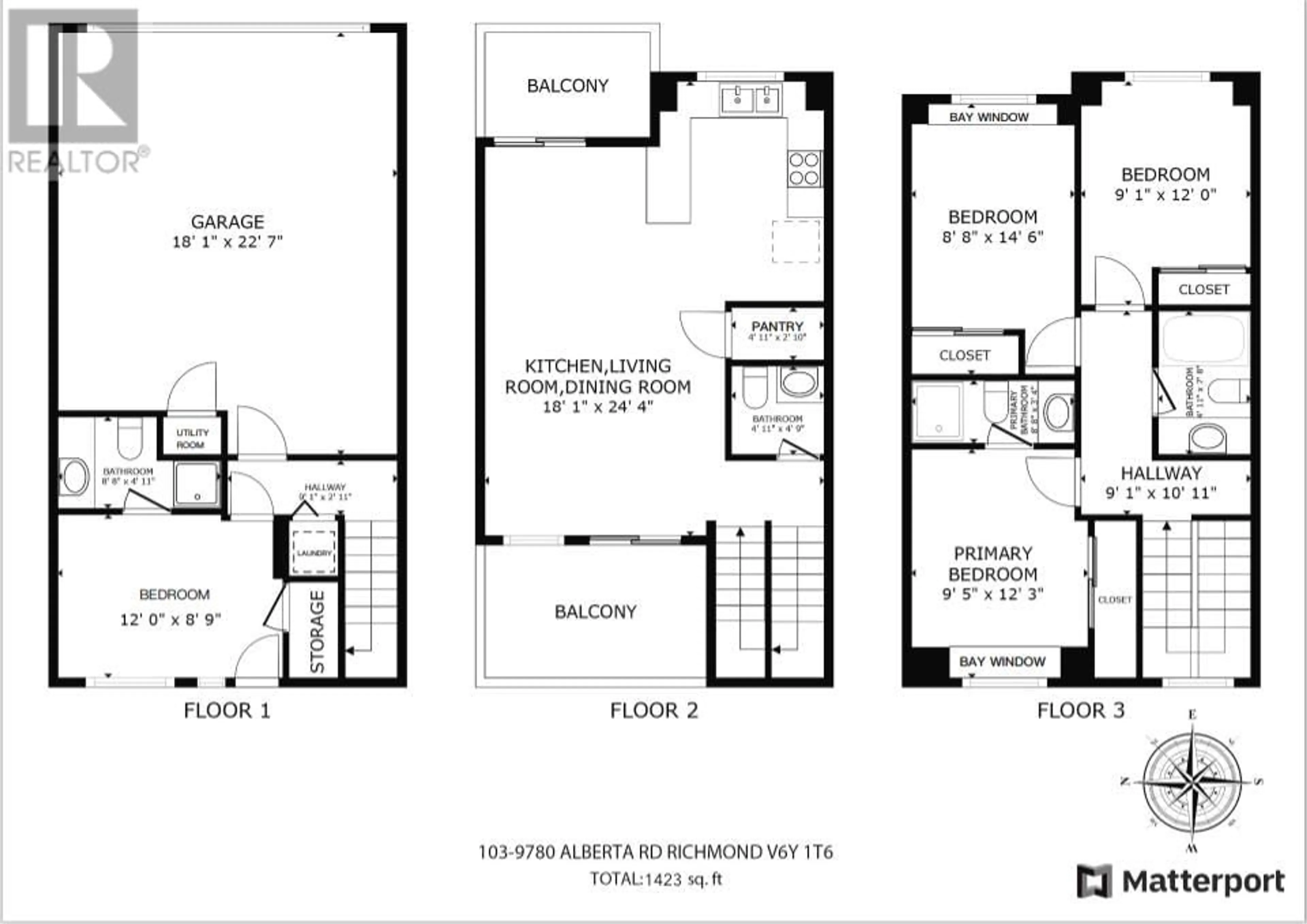 Floor plan for 103 - 9780 ALBERTA ROAD, Richmond British Columbia V6Y1T6