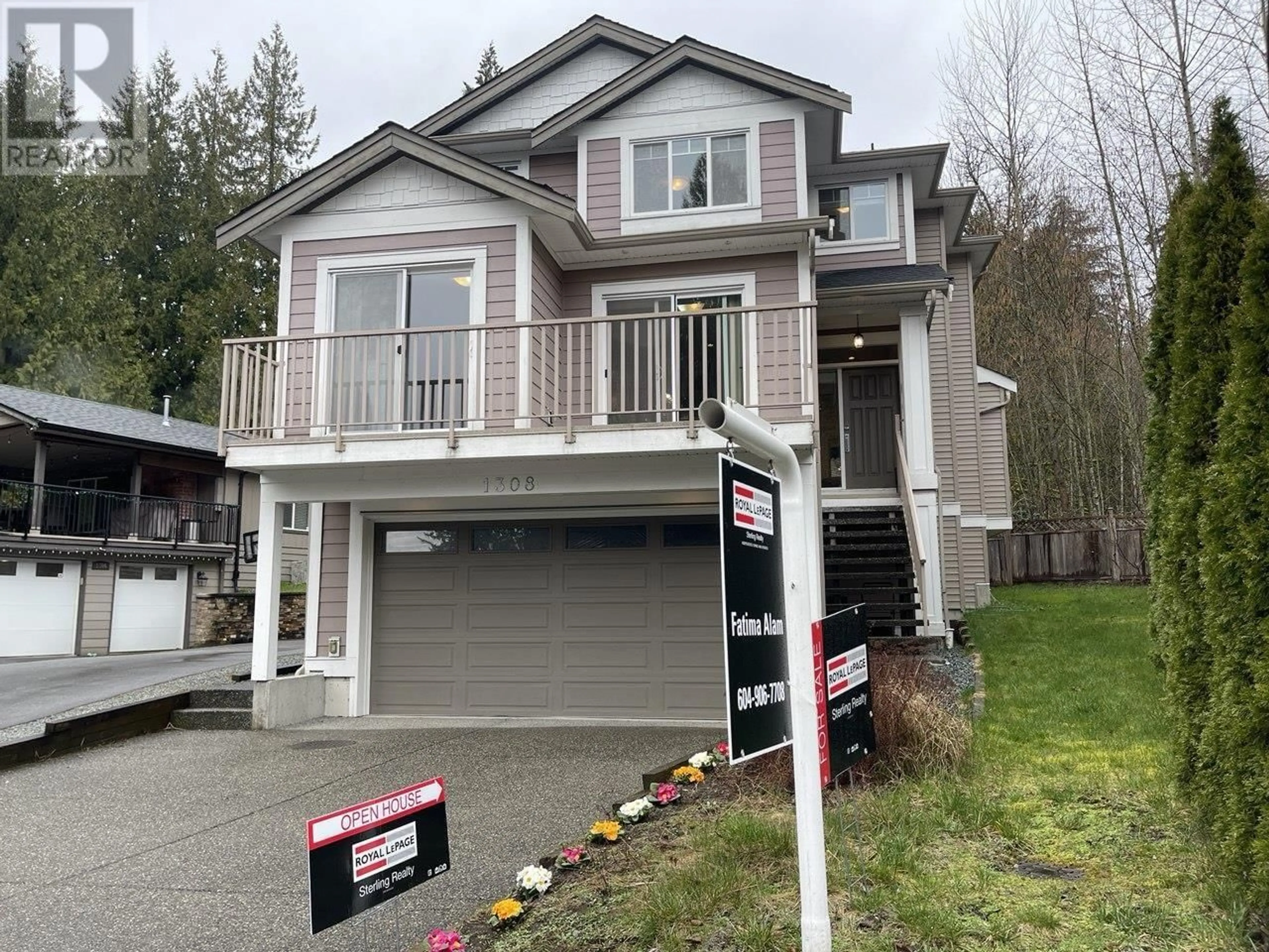 Home with vinyl exterior material, street for 1308 SADIE CRESCENT, Coquitlam British Columbia V3B7M9