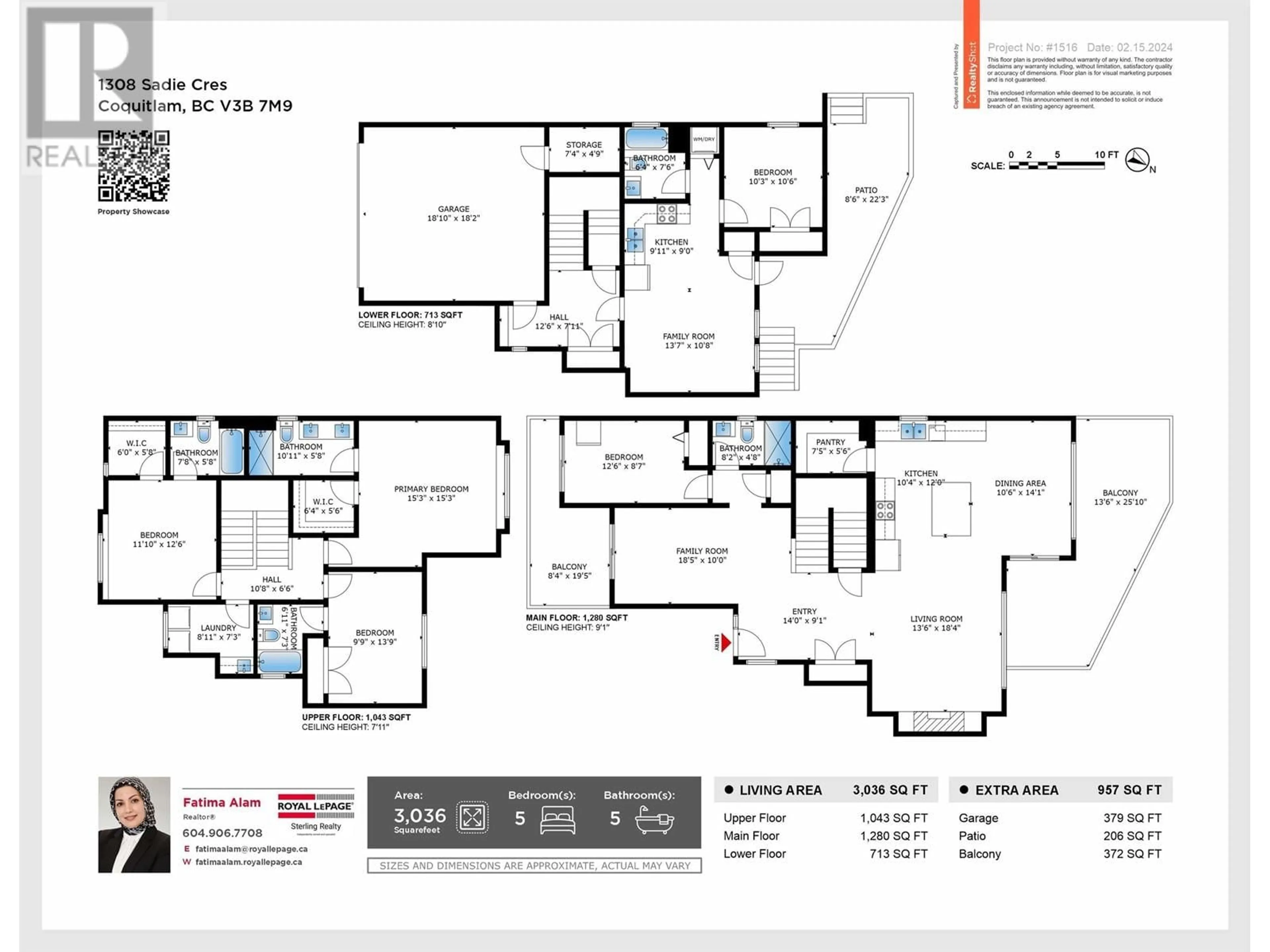 Floor plan for 1308 SADIE CRESCENT, Coquitlam British Columbia V3B7M9