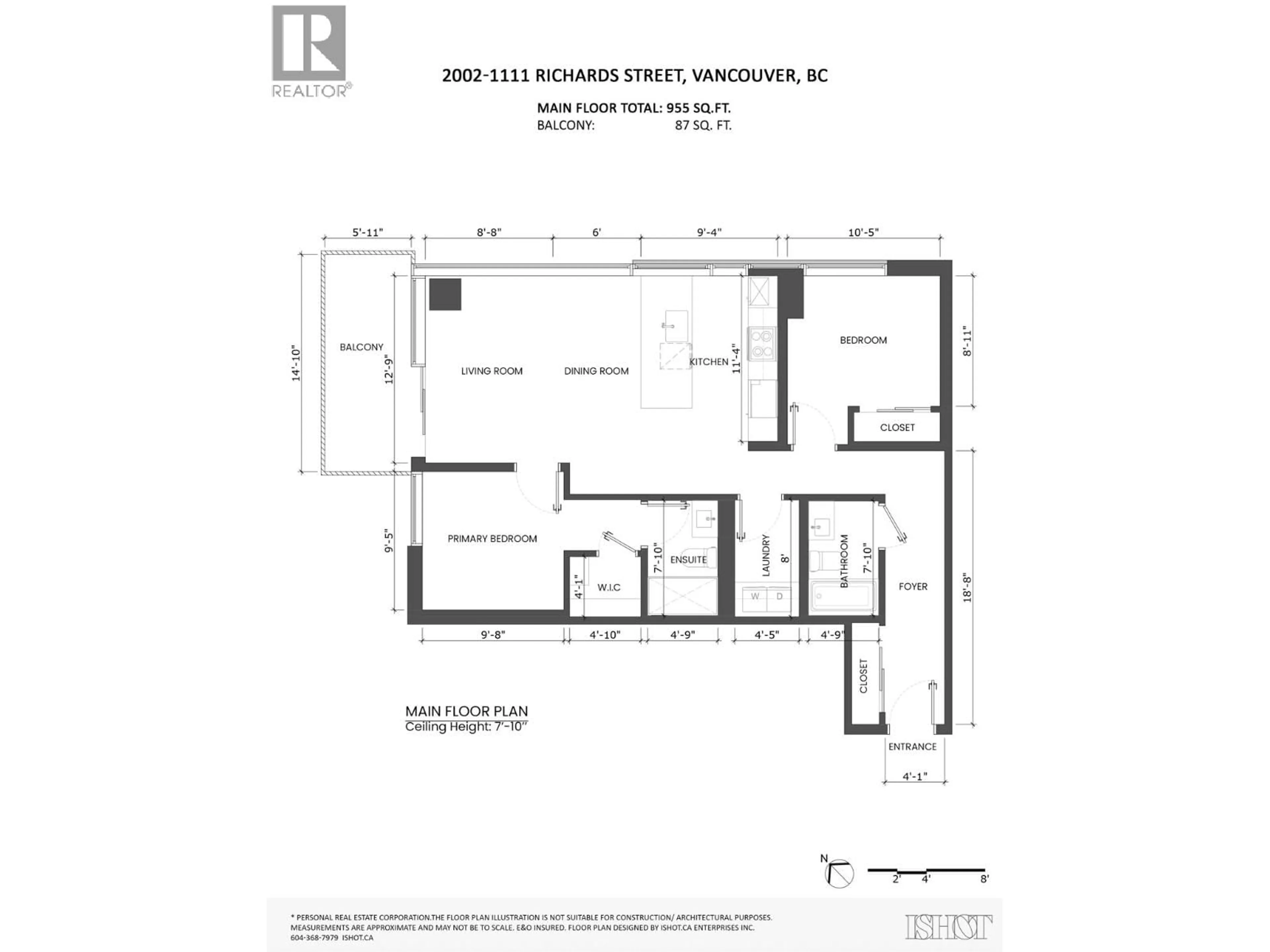 Floor plan for 2002 - 1111 RICHARDS STREET, Vancouver British Columbia V6B0S3