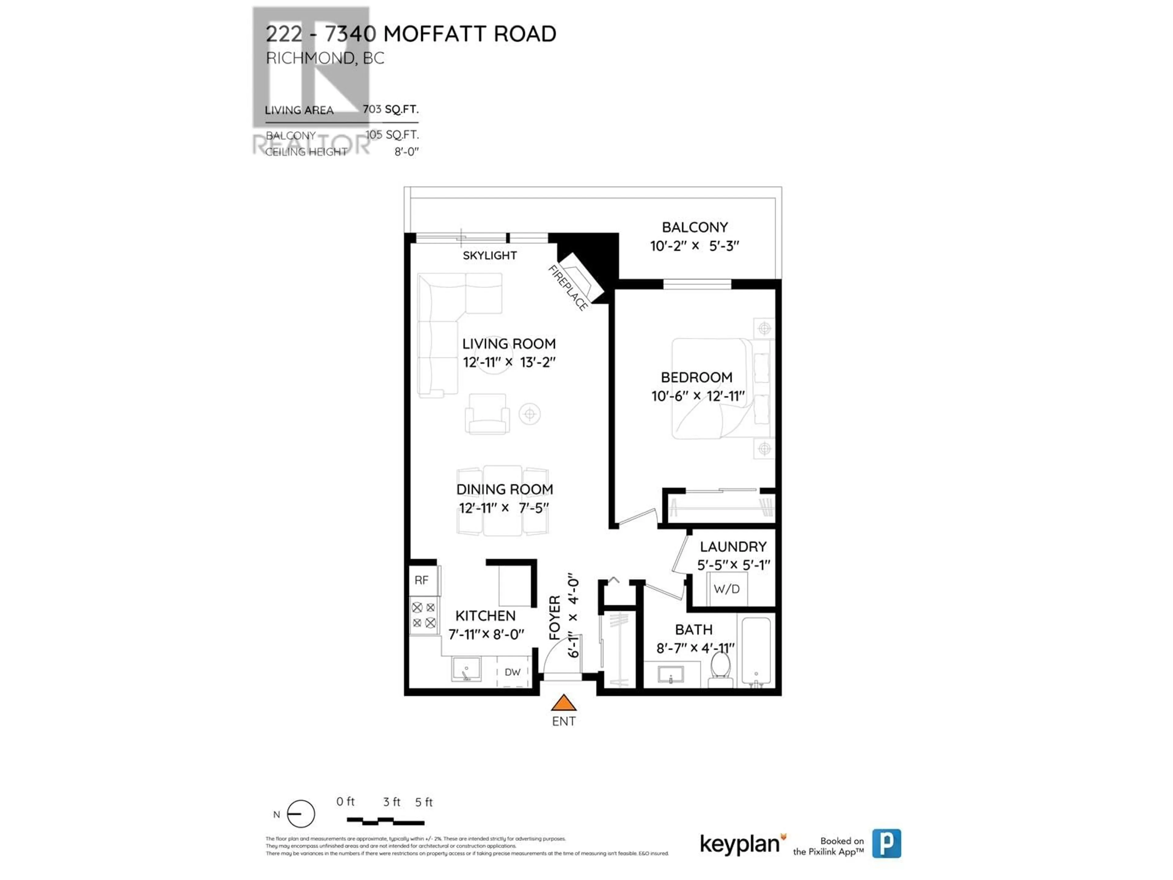 Floor plan for 222 - 7340 MOFFATT ROAD, Richmond British Columbia V6Y1X8