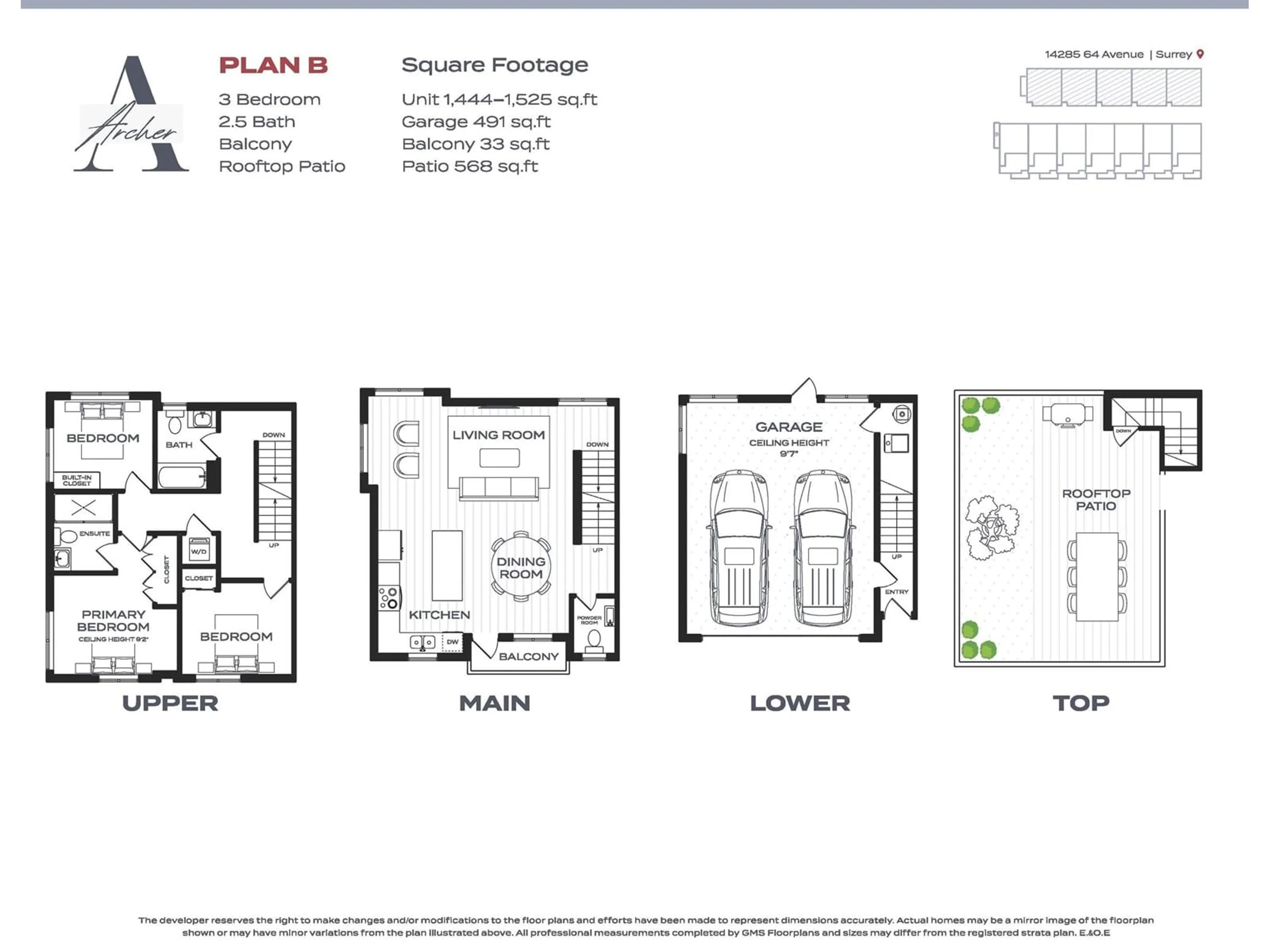 Floor plan for 60 - 14285 64, Surrey British Columbia V3W1Z2