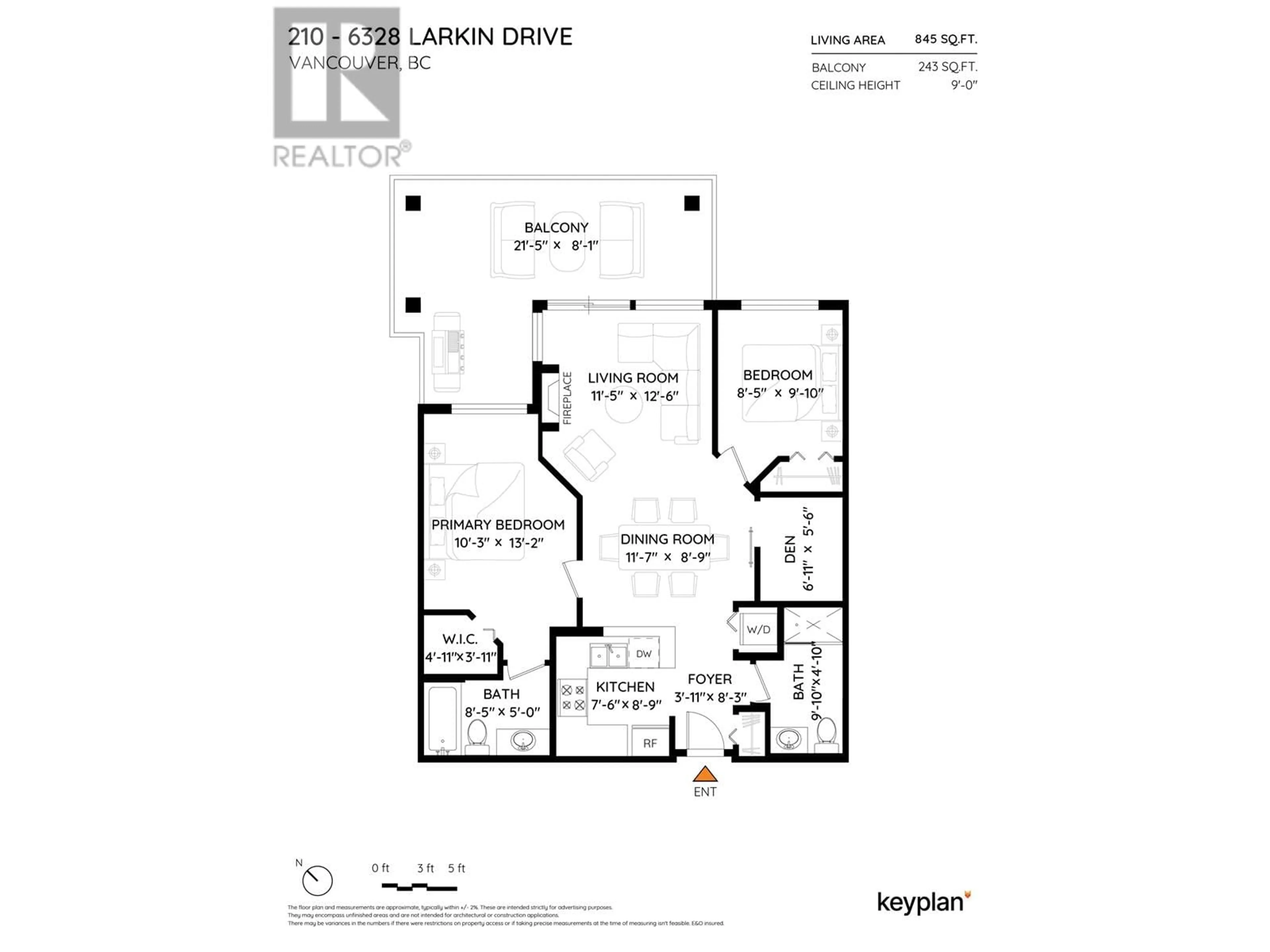 Floor plan for 210 - 6328 LARKIN DRIVE, Vancouver British Columbia V6T2K2