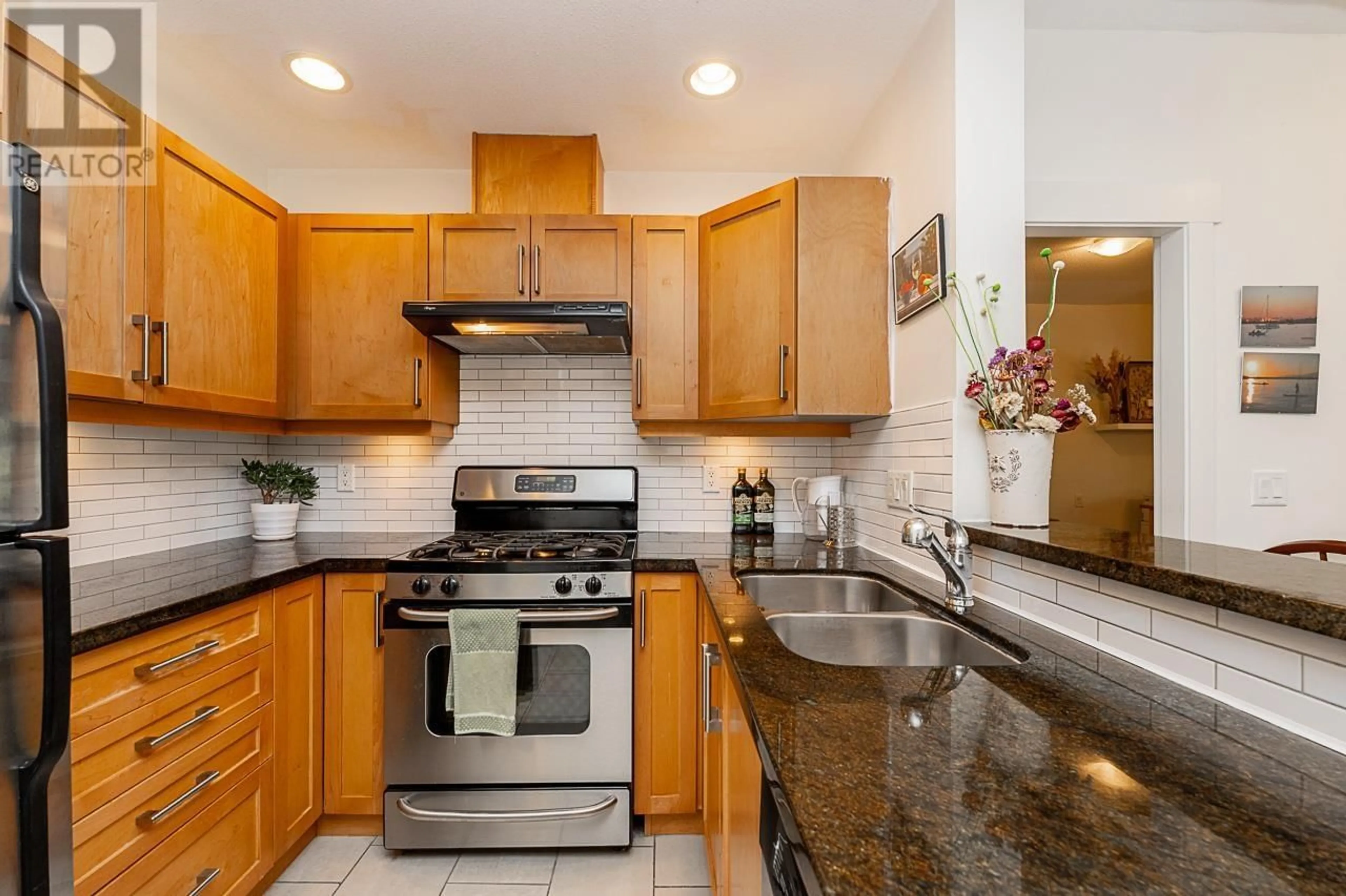 Standard kitchen, ceramic/tile floor for 210 - 6328 LARKIN DRIVE, Vancouver British Columbia V6T2K2